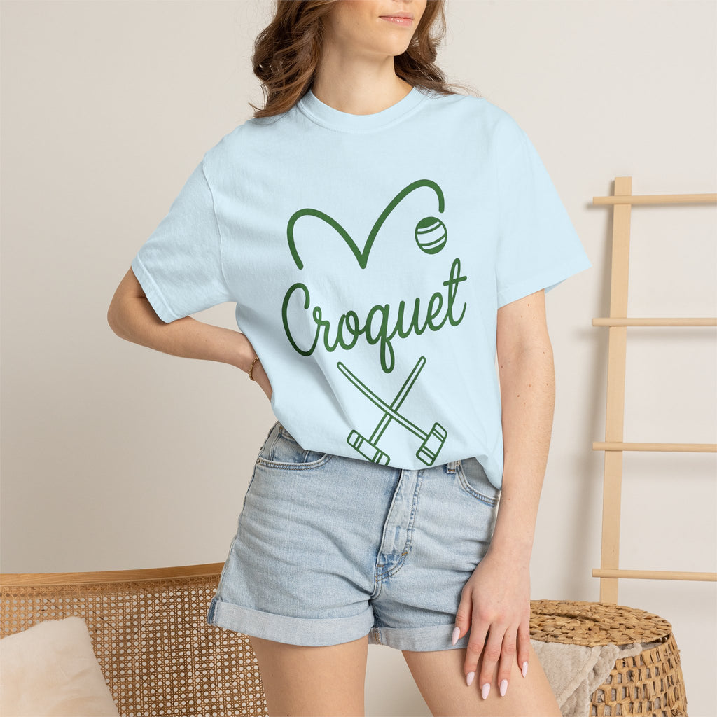Croquet Clubs Shirt Croquet Patio Gift Women Modern Tee Mallet T-Shirt Croquet Fan Contemporary Tshirt Outdoor Design Classic Ball Tshirt