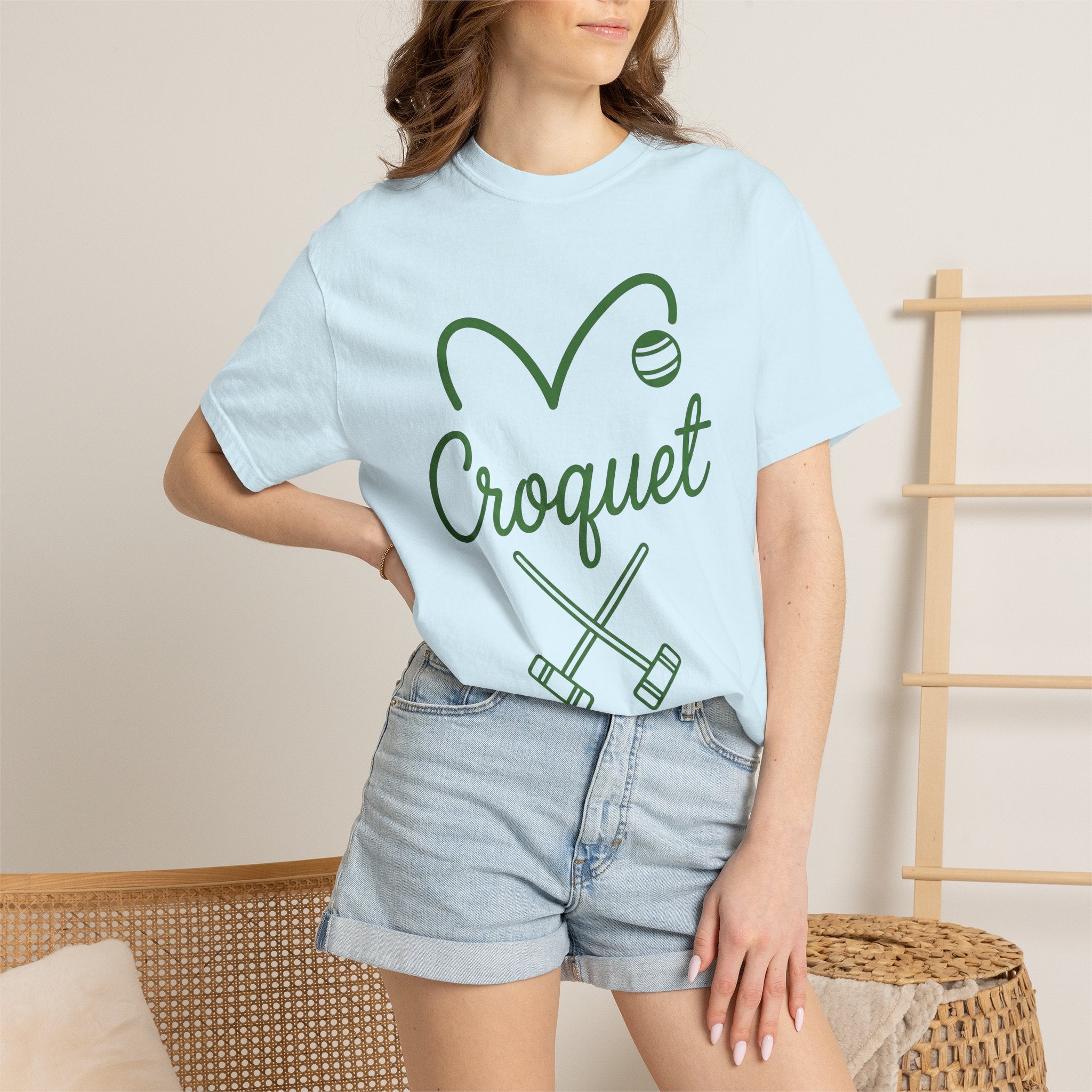Croquet Clubs Shirt Croquet Patio Gift Women Modern Tee Mallet T-Shirt Croquet Fan Contemporary Tshirt Outdoor Design Classic Ball Tshirt