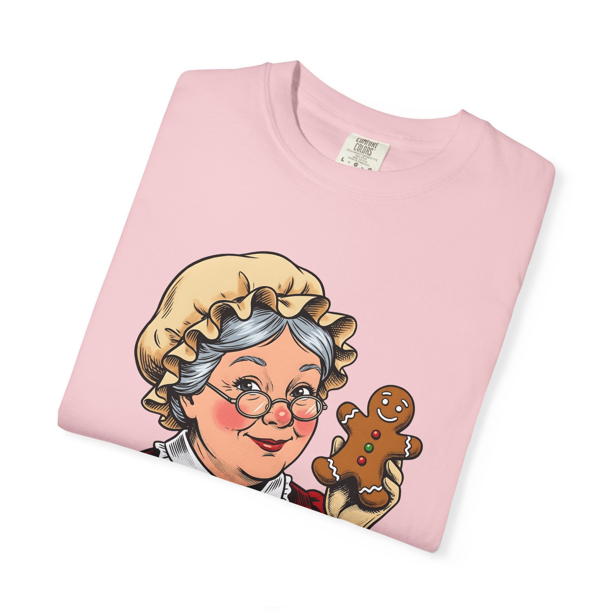 Mrs Claus Shirt Christmas Desserts Gift Women Retro Tee Santa Wife T-Shirt Xmas Fan Holiday Tshirt Treat Illustration Sketch Gingerbread