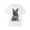French Bulldog Shirt Dog Comedy Gift Women Hand Drawn Tee Bulldog T-Shirt Dog Fan Illustrated Graphic Tshirt Old School Bow Tie Tshirt