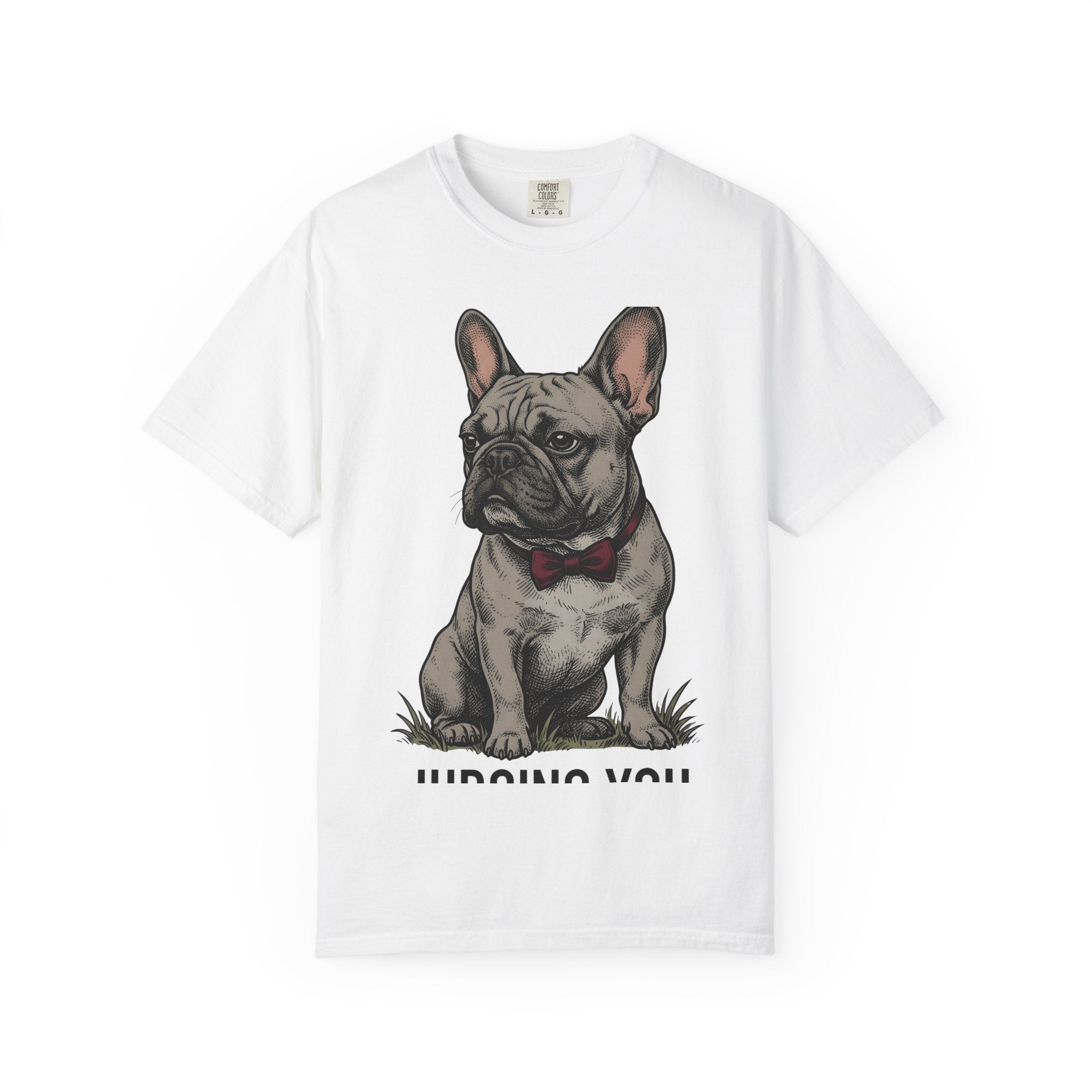 French Bulldog Shirt Dog Comedy Gift Women Hand Drawn Tee Bulldog T-Shirt Dog Fan Illustrated Graphic Tshirt Old School Bow Tie Tshirt