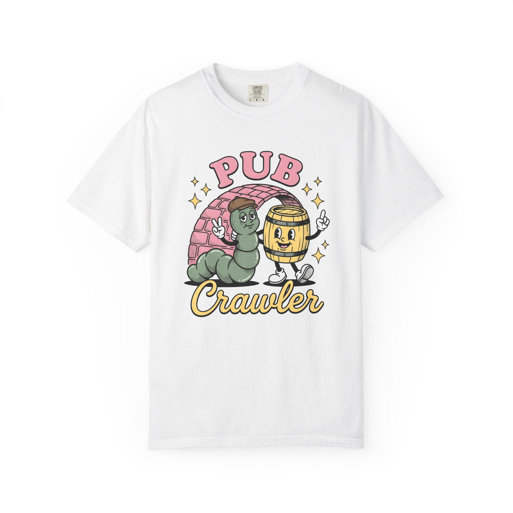 Cartoon Worm Barrel Shirt St Patrick's Day Beverages Gift Women Line Art Tee Worm T-Shirt Luck Fan Illustrated Tshirt Drink Design Cartoon