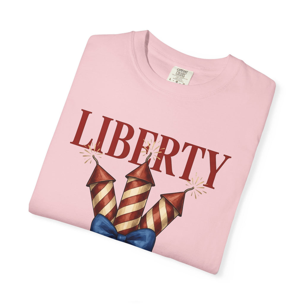 Independence Fireworks Shirt 4th Of July Celebration Gift Women Painted Tee Fireworks Display T-Shirt Patriotic Fan Hand Painted Tshirt