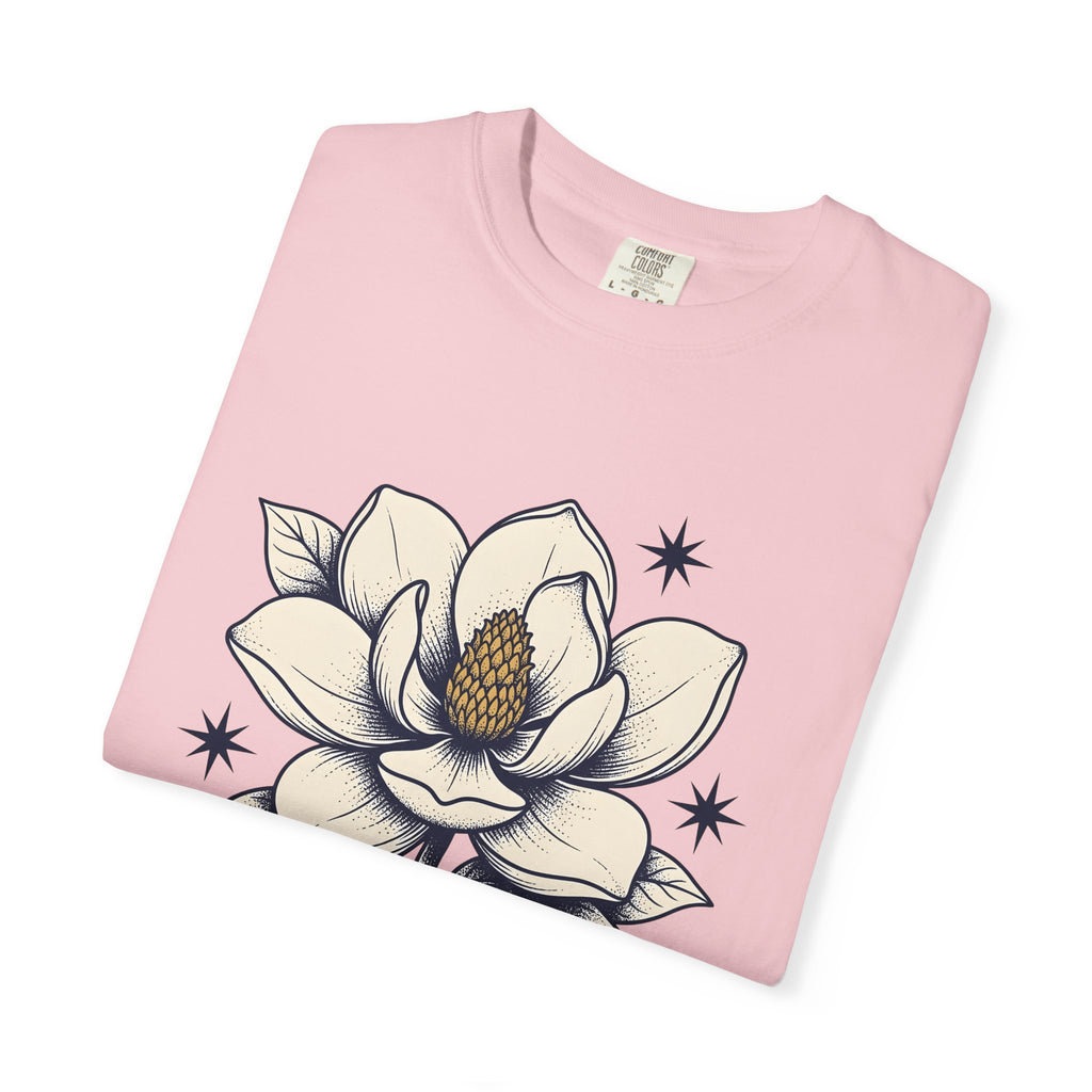 Magnolia Petal Shirt Floral Plants Gift Women Botanical Print Tee Flower T-Shirt Floral Fan Botanical Illustration Plant Graphic Tshirt