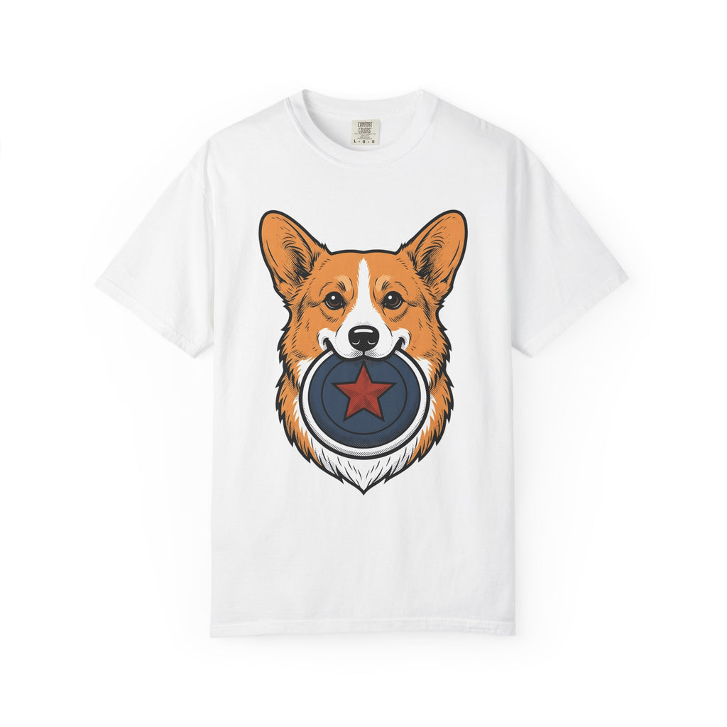 Corgi Puppy Shirt America 4Th Of July Pet Gift Women Graphic Tee Puppy T-Shirt Patriot Fan Corgi Tshirt Graphic Design Retro Star Shape