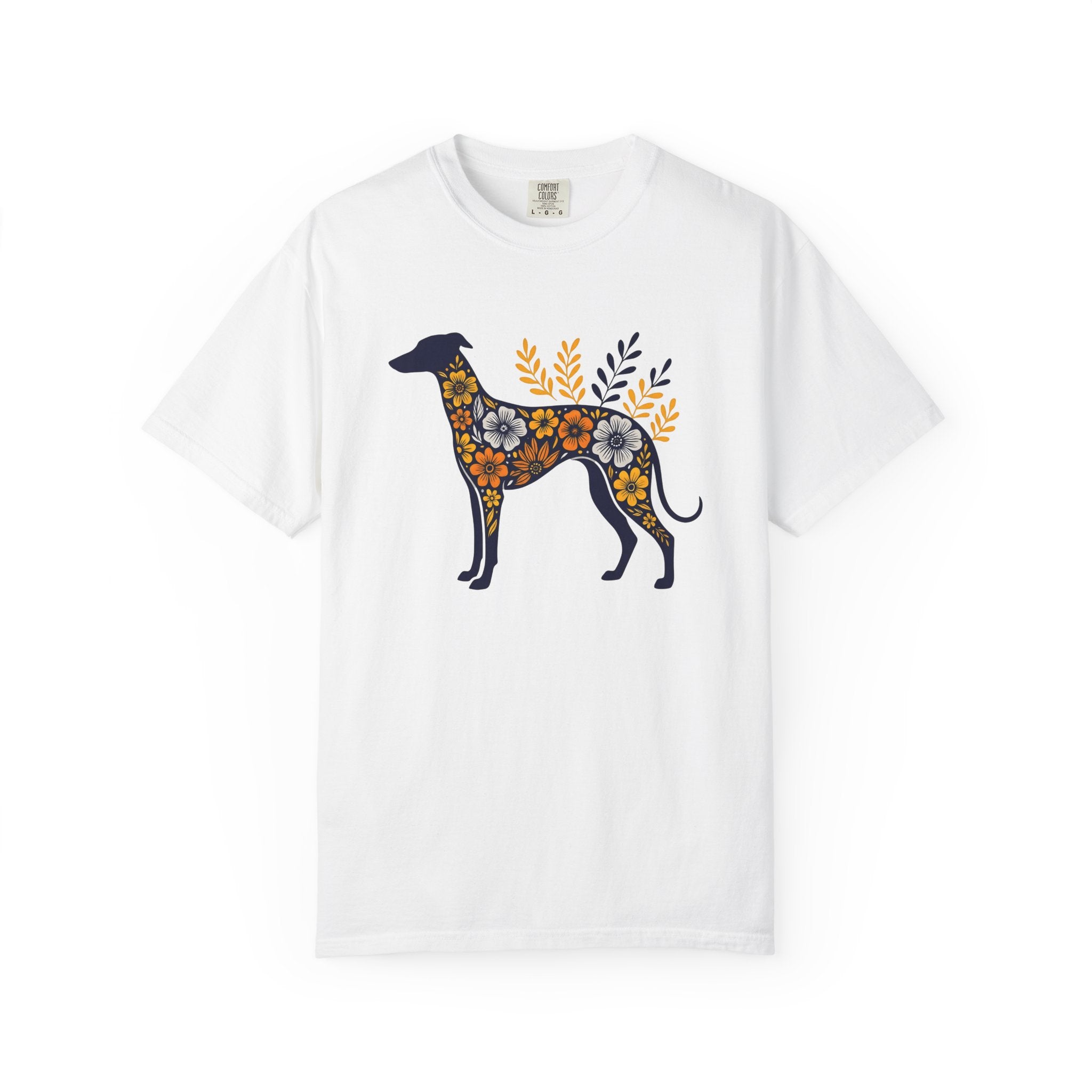 Greyhound Puppy Shirt Dog Wilderness Gift Women Flower Tee Whippet T-Shirt Dog Fan Floral Tshirt Nature Graphic Clean Bloom Tshirt