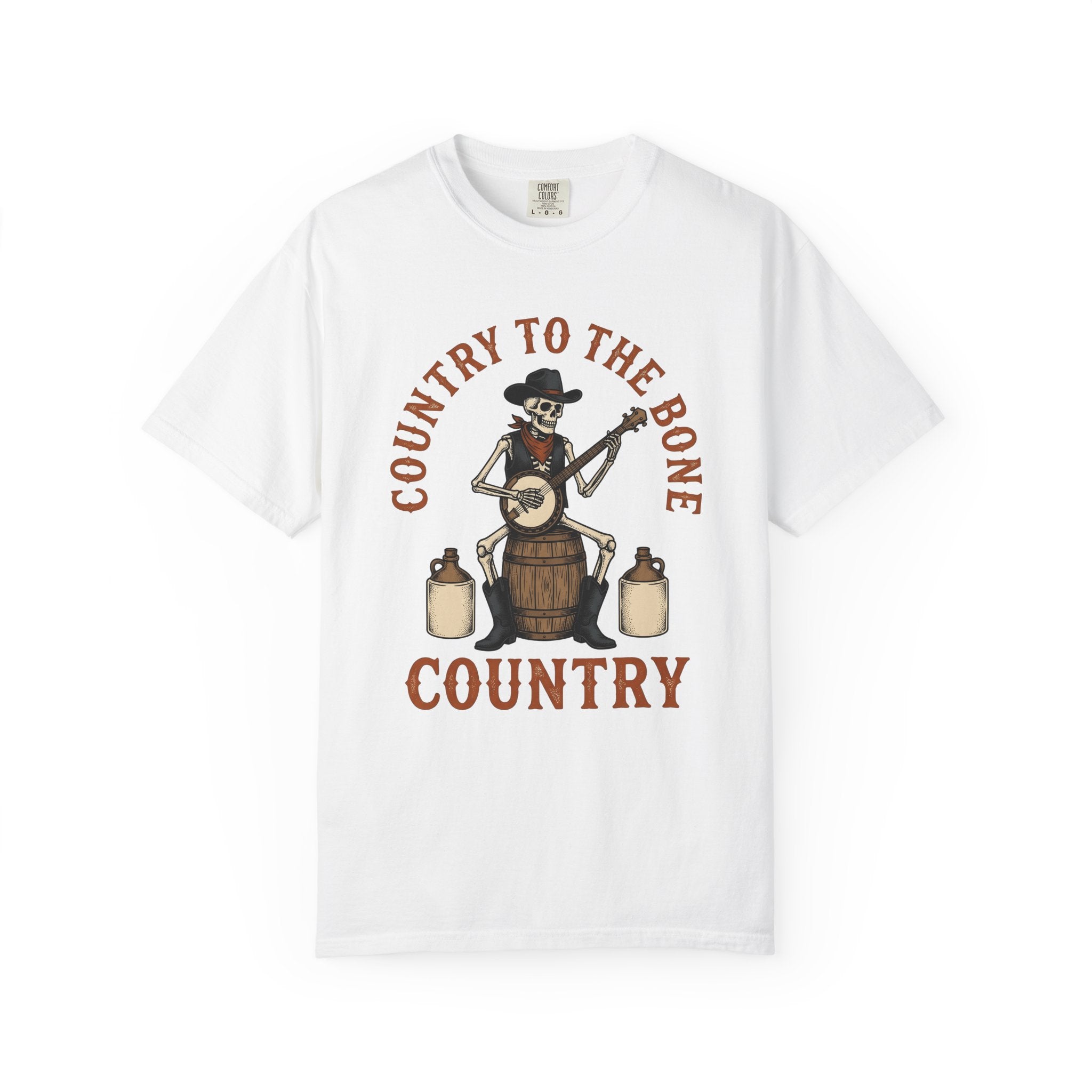 Bone Cowboy Shirt Halloween Rustic Gift Women Antique Tee Skeleton T-Shirt Horror Fan Vintage Tshirt Country Graphic Cartoon Acoustic Guitar