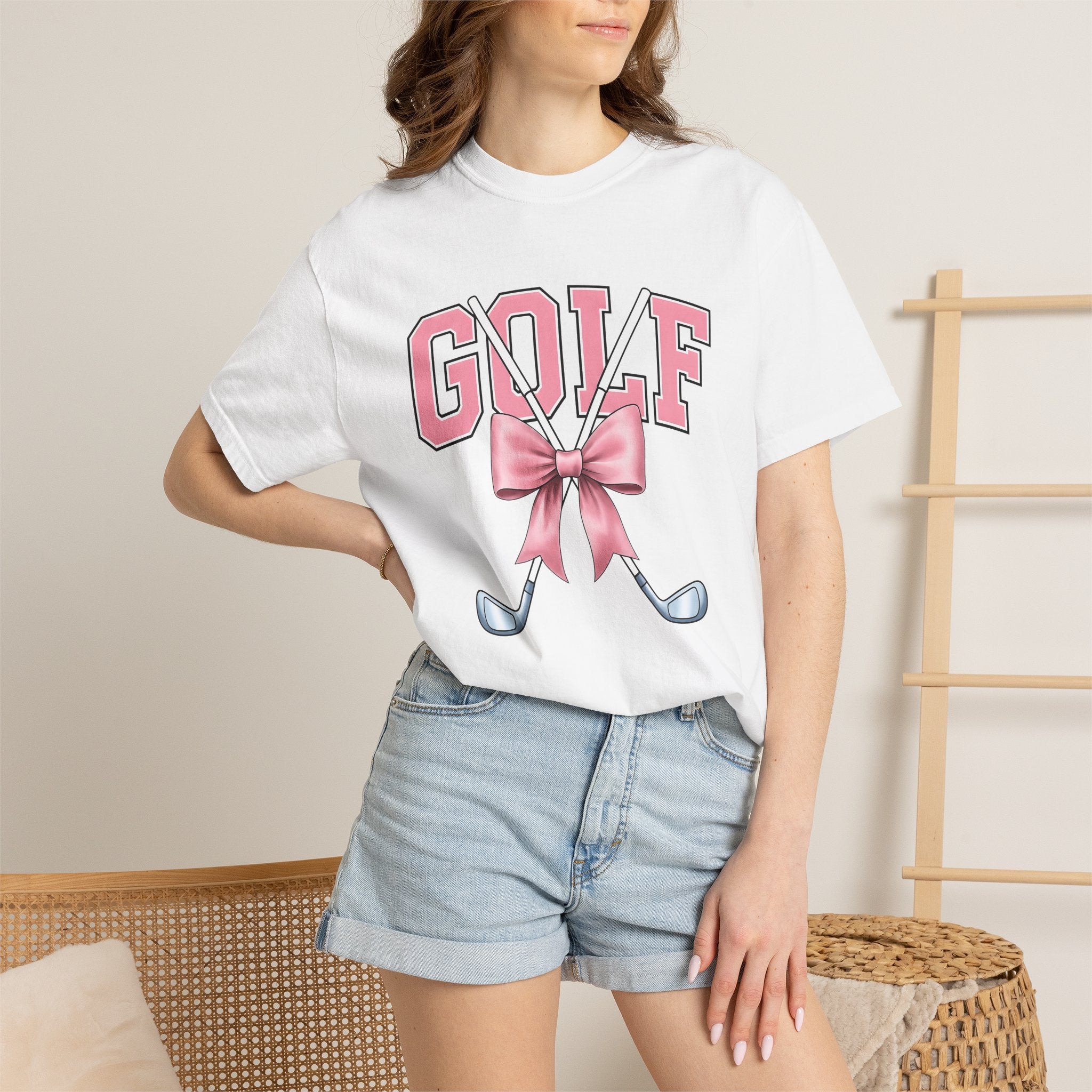 Golf Gear Shirt Golf Females Gift Women Cartoon Tee Golf Equipment T-Shirt Golfer Fan Comic Tshirt Ladies Graphic Old School Knot Tshirt