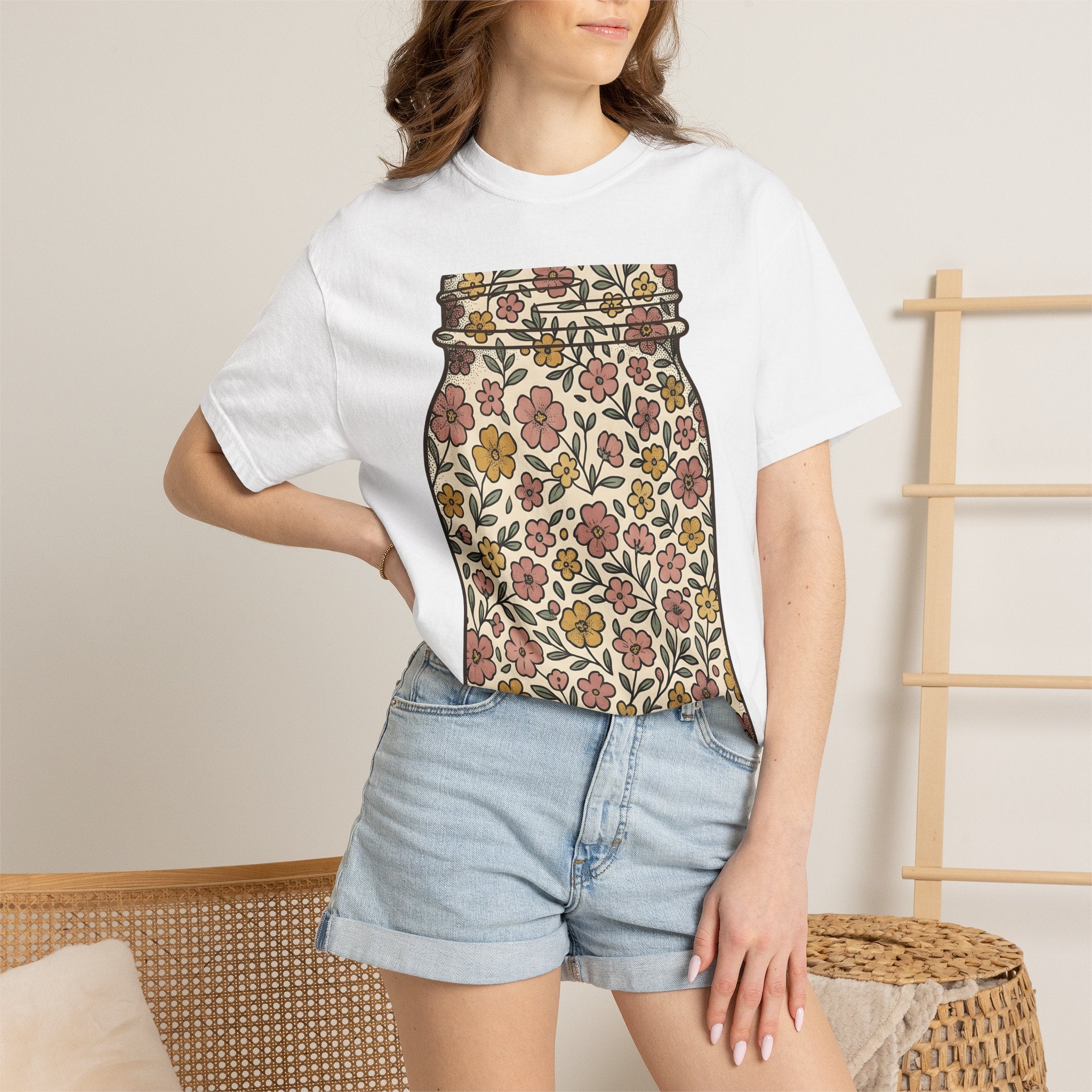 Flower Jar Shirt Easter Blossoms Gift Women Hippie Tee Vase T-Shirt Spring Fan Bohemian Tshirt Floral Graphic Retro Garden Flowers Tshirt