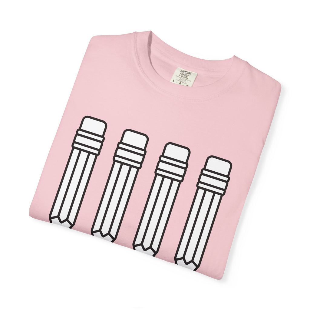 Pencil Design Shirt Teachers Learning Gift Women Simple Tee Drawing T-Shirt Educator Enthusiast Minimalist Tshirt Education Graphic
