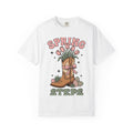 Cowboy Boot Bouquet Shirt Easter Garden Gift Women Sketch Tee Boot Arrangement T-Shirt Spring Fan Floral Drawing Tshirt Hand Drawn Decorated