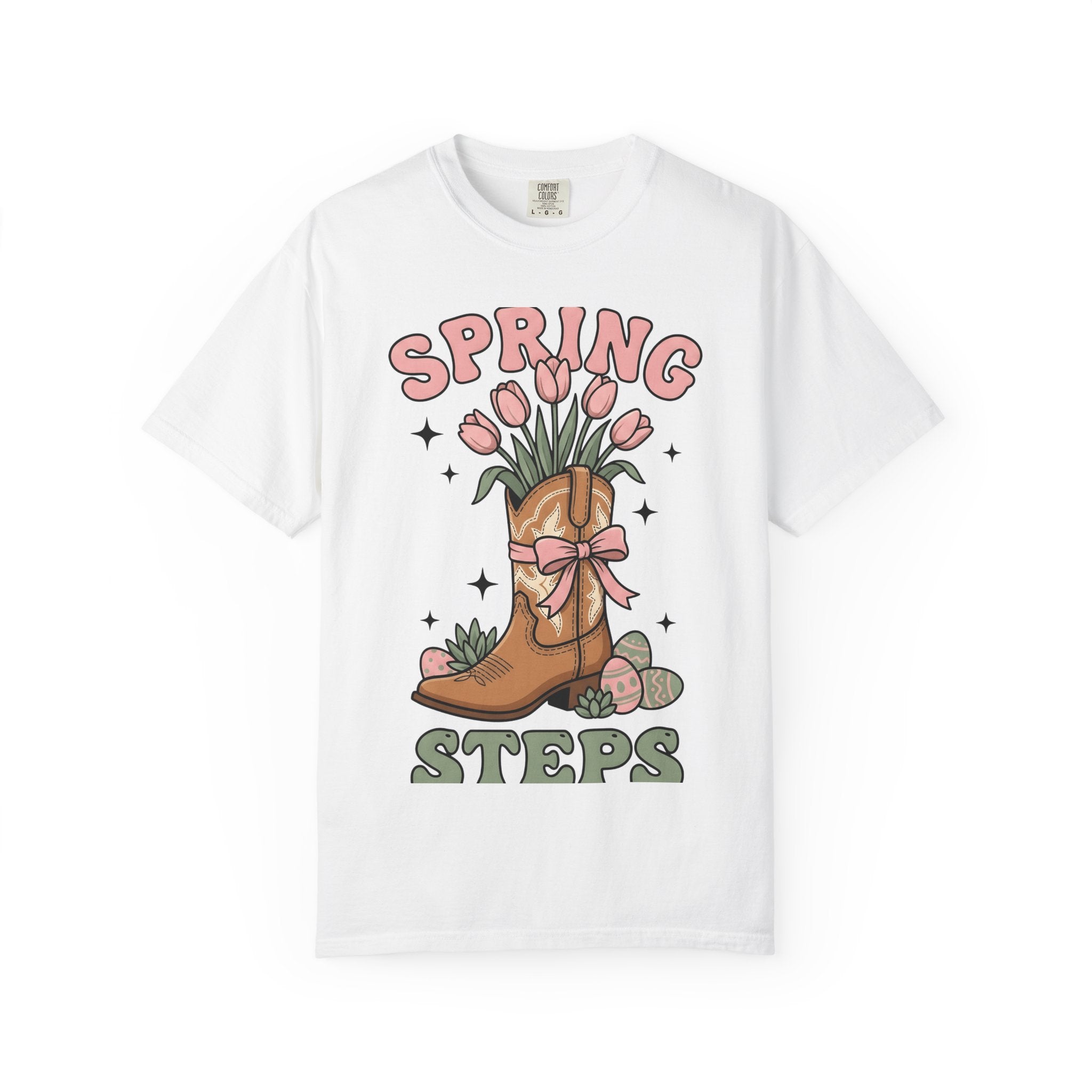 Cowboy Boot Bouquet Shirt Easter Garden Gift Women Sketch Tee Boot Arrangement T-Shirt Spring Fan Floral Drawing Tshirt Hand Drawn Decorated