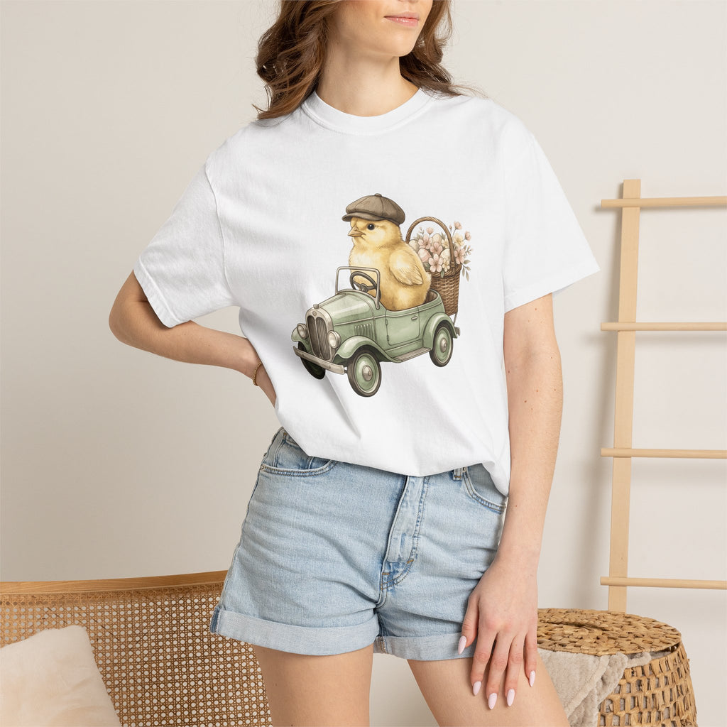 Chicken Truck Shirt Easter Pet Gift Women Playful Tee Food Truck T-Shirt Easter Fan Vintage Tshirt Animal Graphic Retro Floral Basket Tshirt