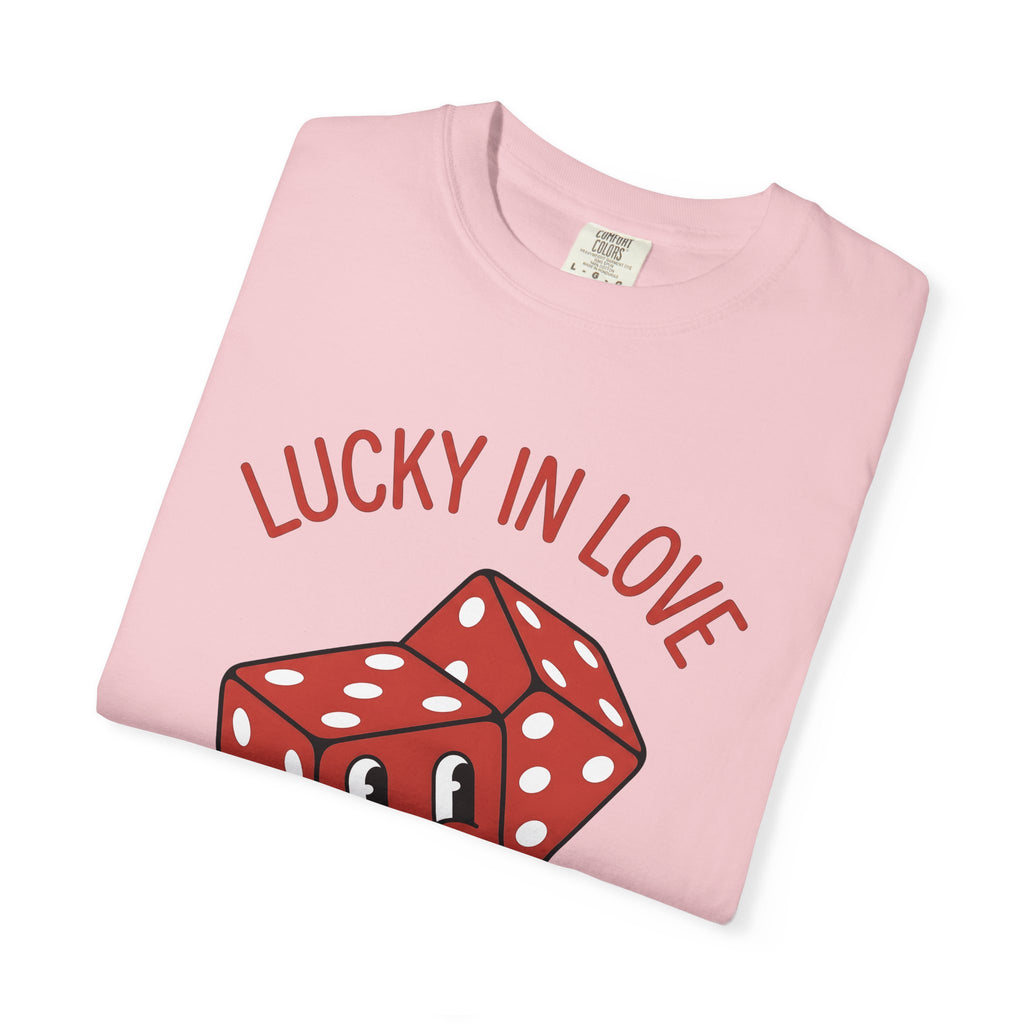 Joyful Dice Shirt St Valentines Day Pairs Gift Women Sketch Tee Dice T-Shirt Valentine Fan Doodle Tshirt Couples Graphic Hand Drawn Eyes