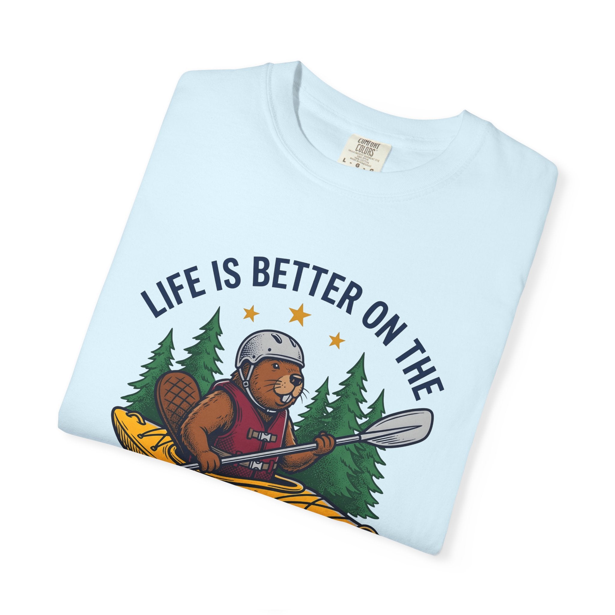 Beaver Kayak Shirt Kayaking Adventure Gift Women Vintage Tee Canoe T-Shirt Paddling Enthusiast Retro Tshirt Exploration Graphic Hand Drawn