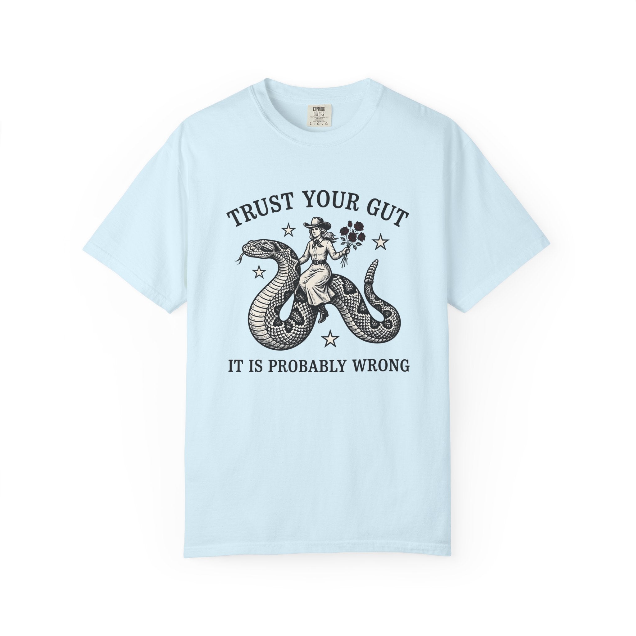 Cowgirl Snake Shirt Cowgirl Western Gift Women Vintage Tee Rattlesnake T-Shirt Rodeo Fan Retro Tshirt Cowboy Graphic Hand Drawn Roses Tshirt