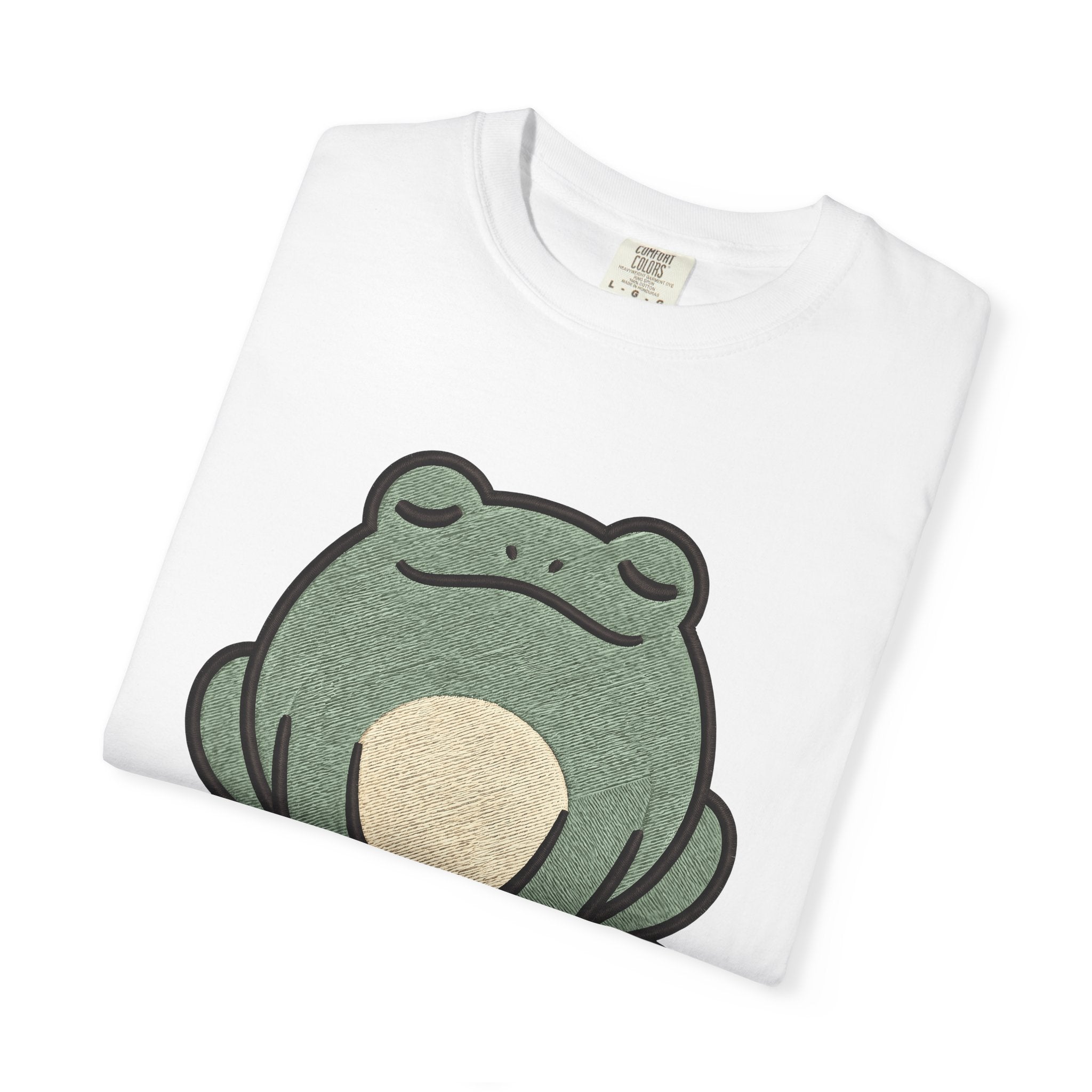 Frog Graphic Shirt Animals Nature Gift Women Embroidery Tee Toad T-Shirt Wildlife Fan Stitched Tshirt Environmental Graphic Minimalist