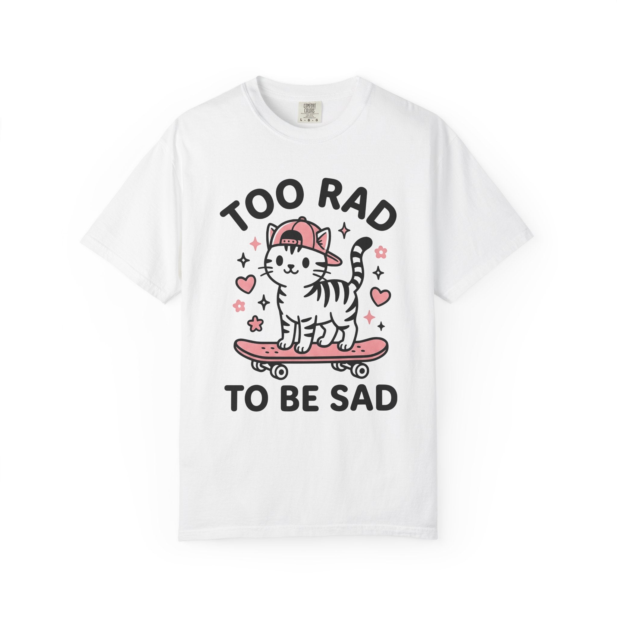Cat Skateboard Shirt Cat Joke Gift Women Cute Tee Kitten T-Shirt Feline Fan Kitty Tshirt Humor Graphic Comic Heart Tshirt