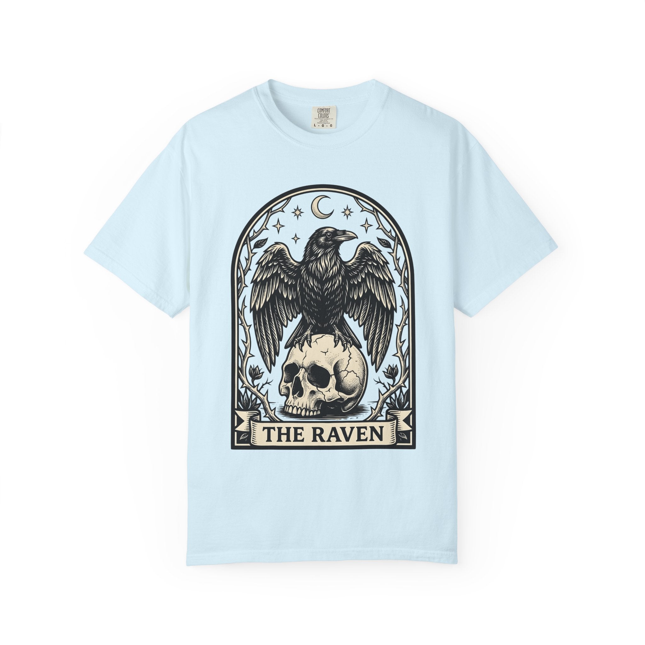 Blackbird Skull Shirt Gothic Esoteric Gift Women Creepy Tee Raven Skull T-Shirt Dark Fan Spooky Tshirt Mystic Graphic Old School Lunar