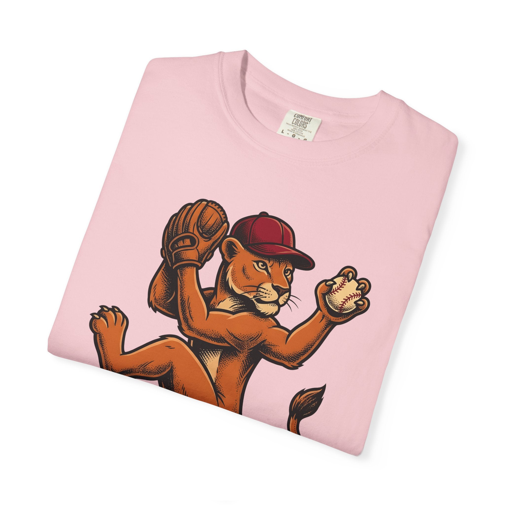 Lion Baseball Player Shirt Moms Recreation Gift Women Line Art Tee Lion T-Shirt Motherhood Fan Minimalist Tshirt Leisure Graphic Classic