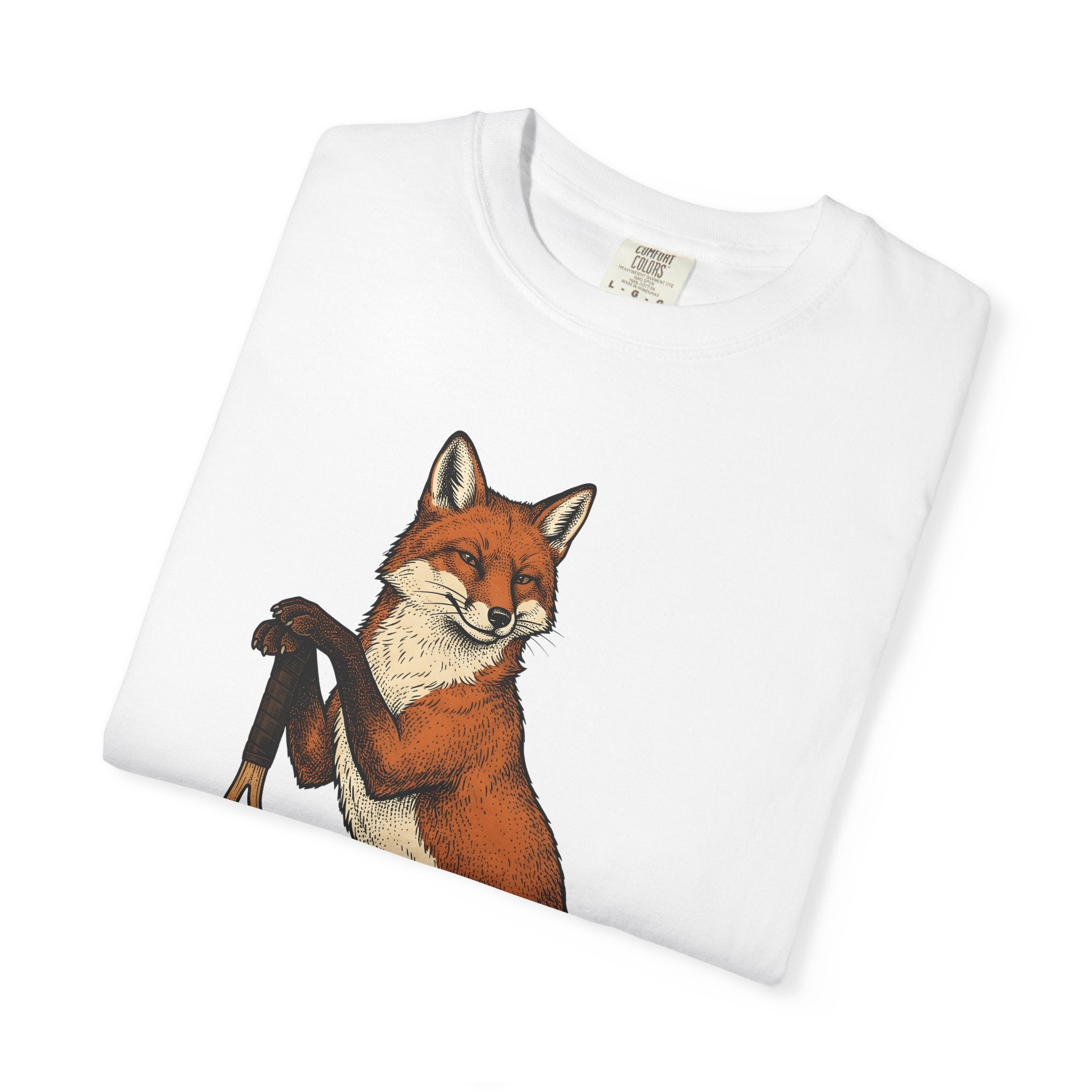 Fox Tennis Racquet Shirt Sports Fauna Gift Women Old School Tee Racquet T-Shirt Athlete Fan Racket Tshirt Wildlife Graphic Doodle Beast