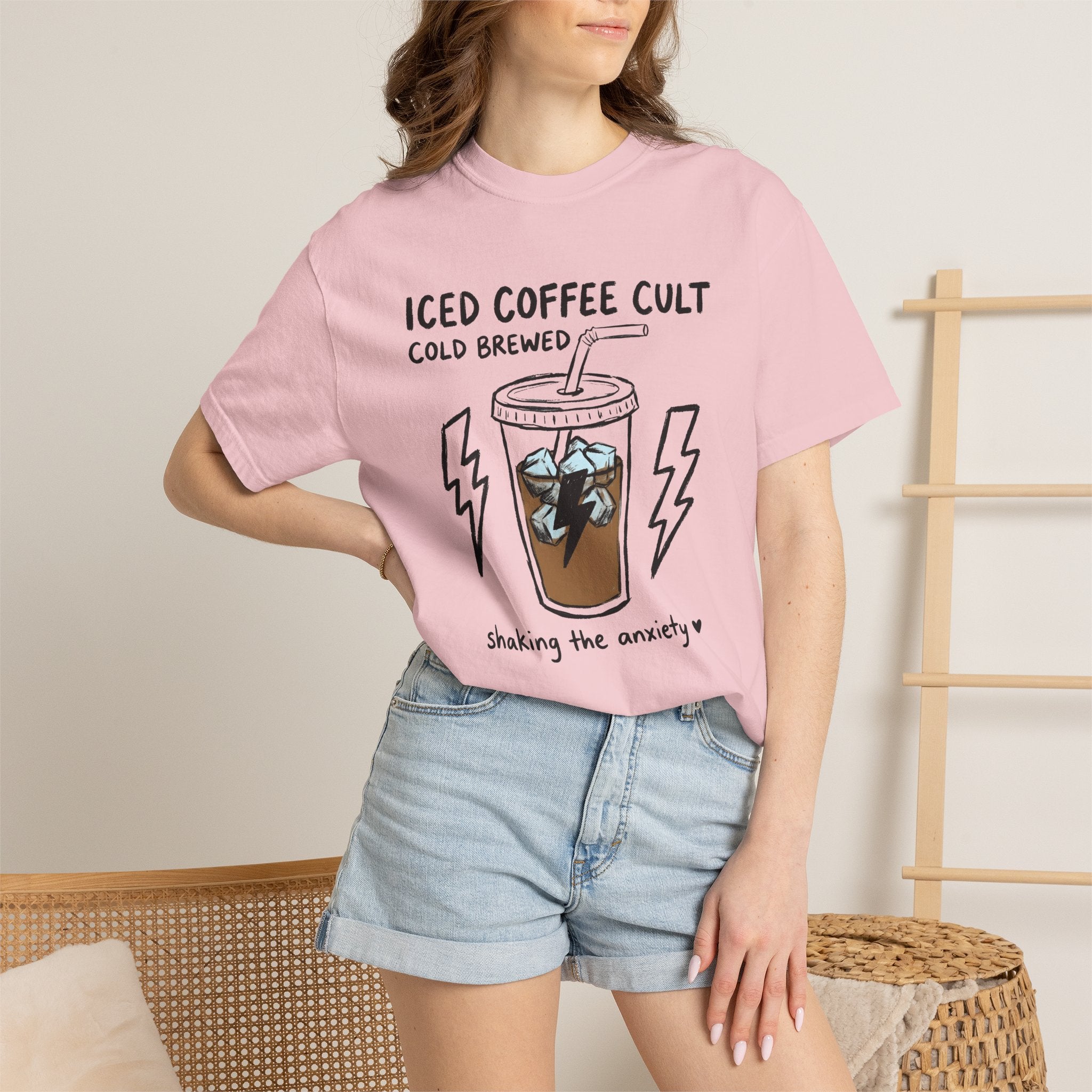 Cold Brew Cup Shirt Coffee Satire Gift Women Line Art Tee Cold Brew T-Shirt Coffee Fan Illustration Tshirt Sarcastic Graphic Cartoon