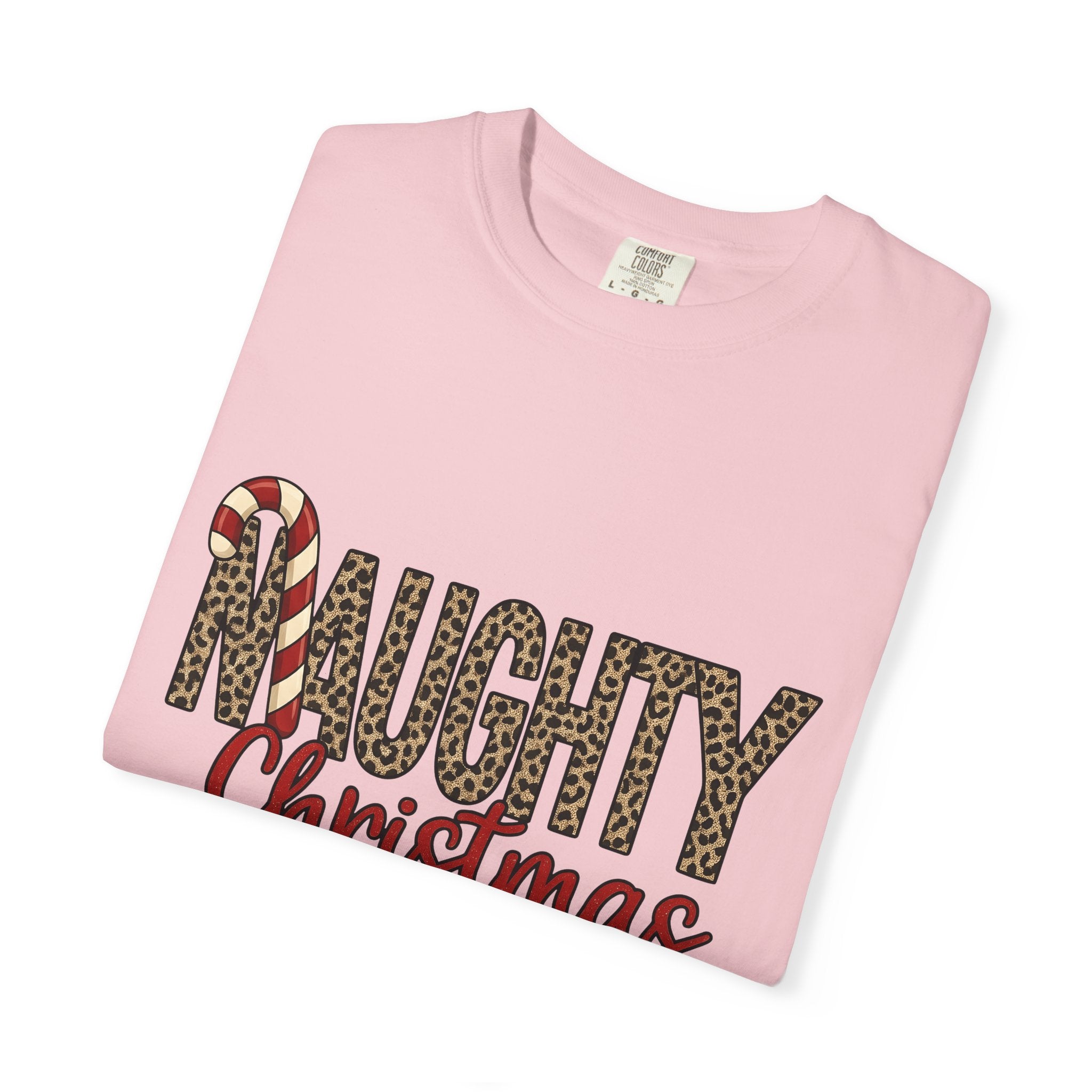 Leopard Print Text Shirt Christmas Holiday Gift Women Glitter Tee Animal Print T-Shirt Xmas Fan Sparkly Tshirt Seasonal Graphic Modern Candy