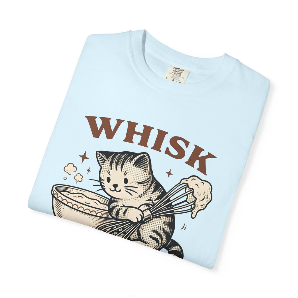 Baking Cat Shirt Cat Baking Gift Women Vintage Tee Kitty T-Shirt Cat Fan Retro Tshirt Pastry Graphic Hand Drawn Mixing Bowl Tshirt