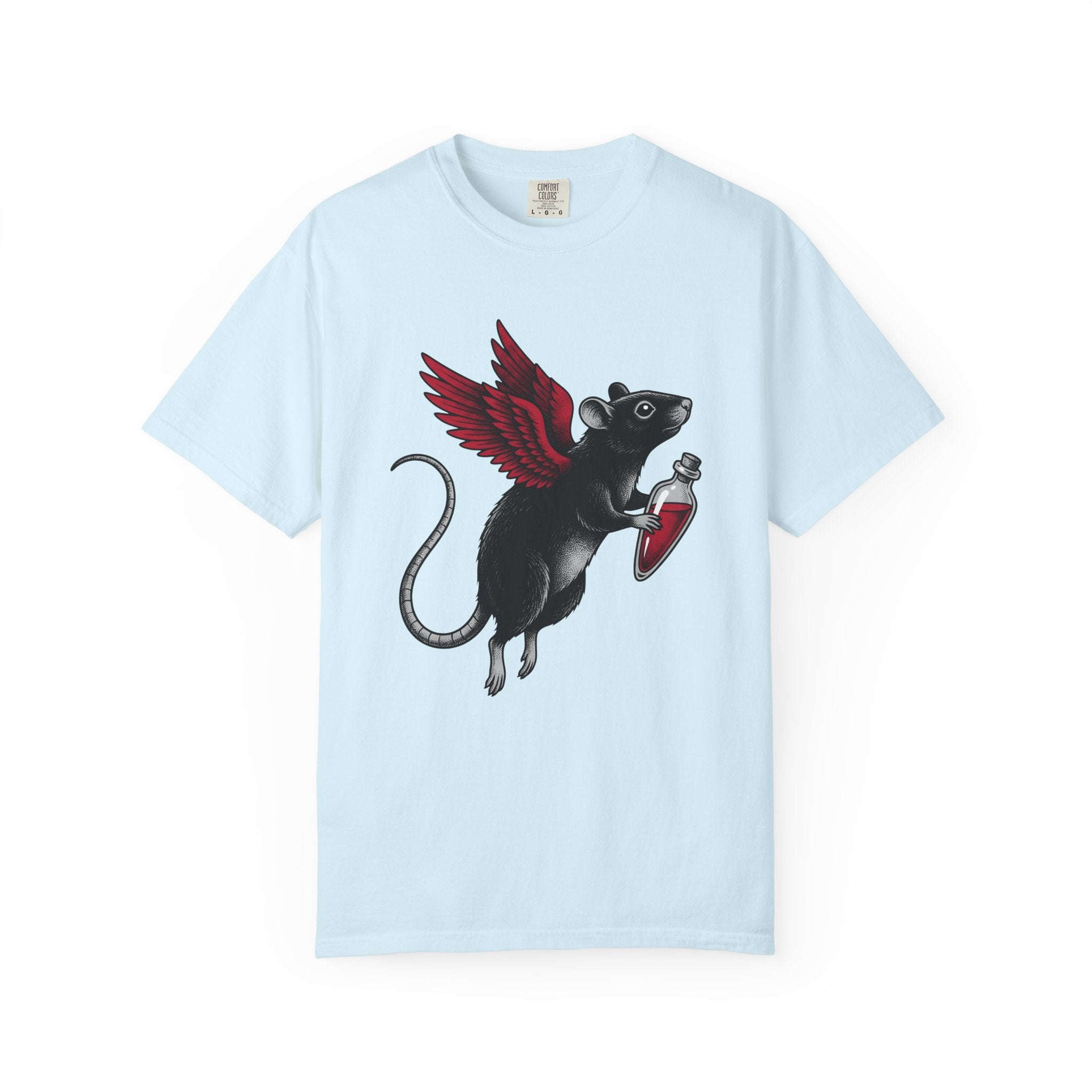 Bat Rat Shirt St. Valentine's Day Dark Gift Women Sketch Tee Rodent T-Shirt Valentine Fan Illustrated Tshirt Gothic Graphic Hand Drawn Magic