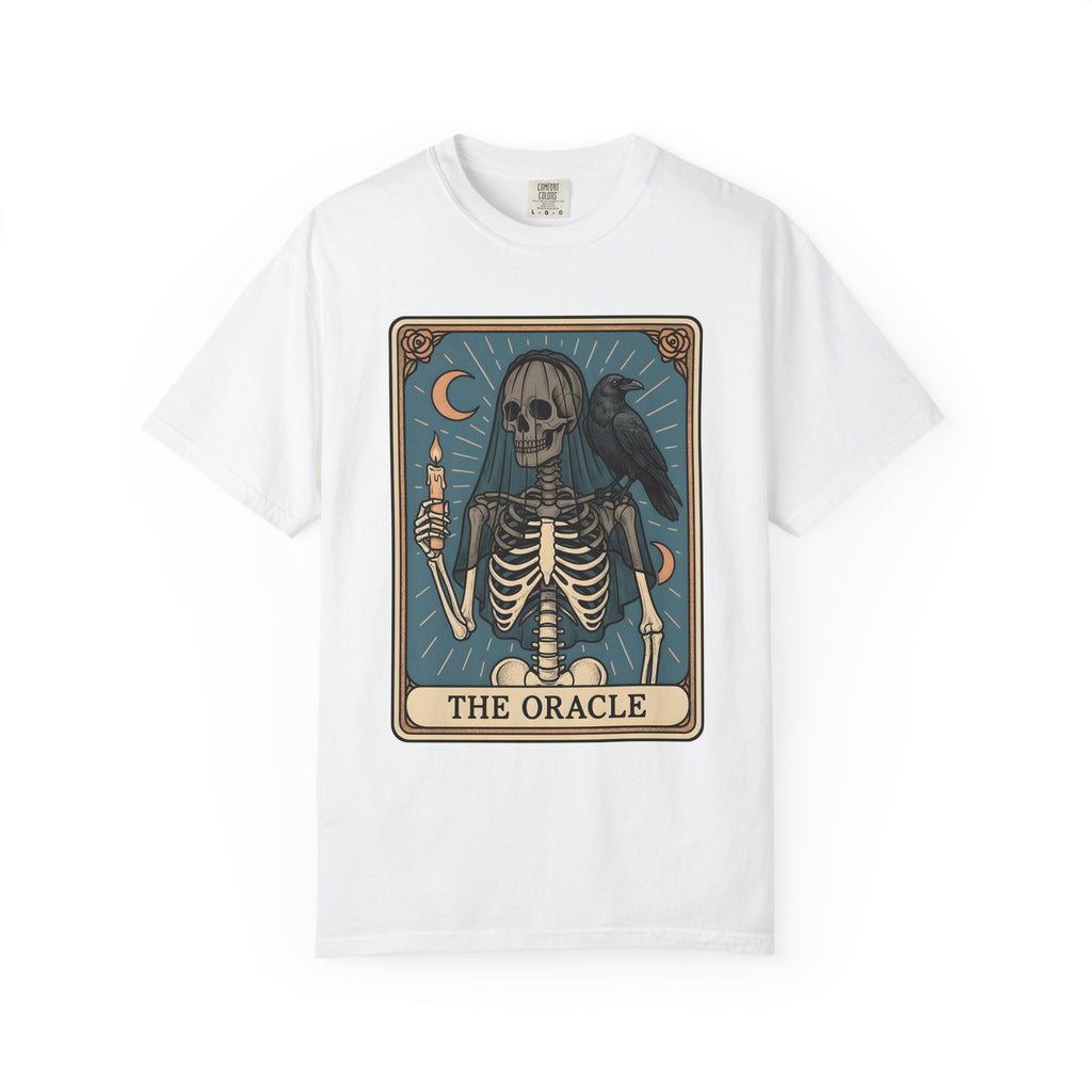 Skull Tarot Card Shirt Gothic Mysticism Gift Women Dark Tee Tarot T-Shirt Goth Fan Occult Graphic Tshirt Retro Crow Tshirt