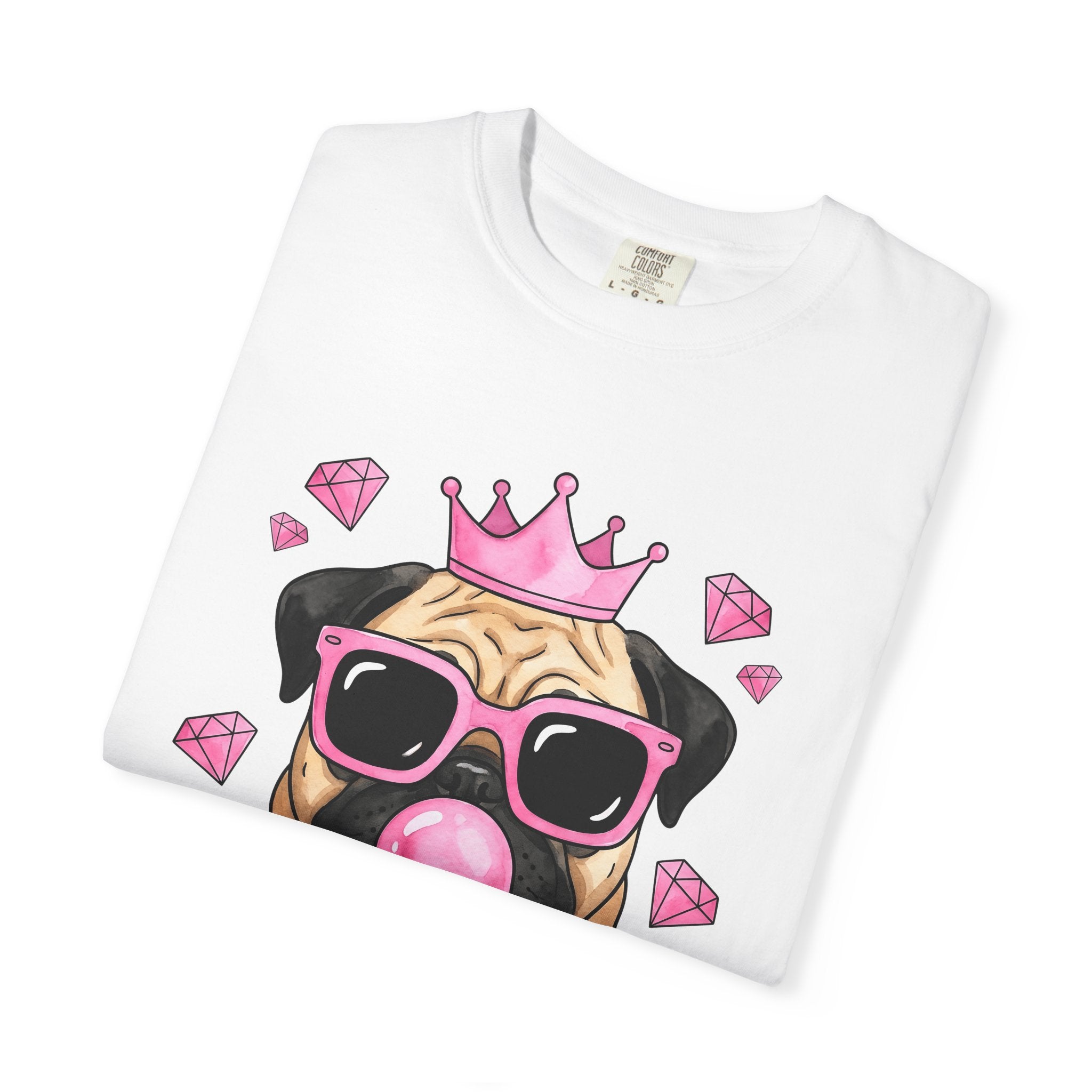 Pug Dog Shirt St. Valentines Day Dog Gift Women Cute Tee Poodle T-Shirt Valentines Day Fan Adorable Tshirt Dog Graphic Watercolor Crown