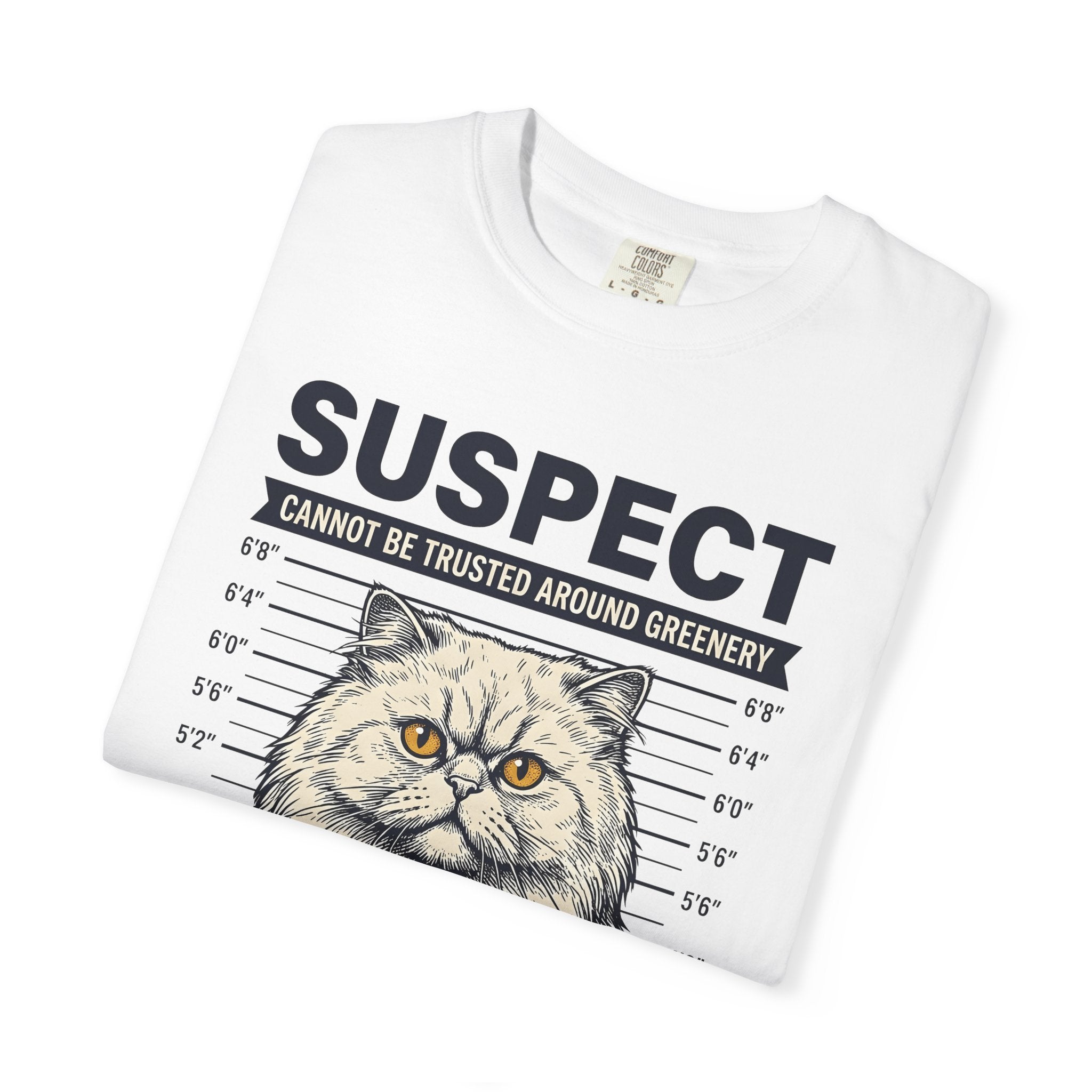 Fluffy Cat Shirt Cat Humor Gift Women Vintage Tee Kitten T-Shirt Feline Fan Retro Tshirt Funny Graphic Hand Drawn Mugshot Tshirt