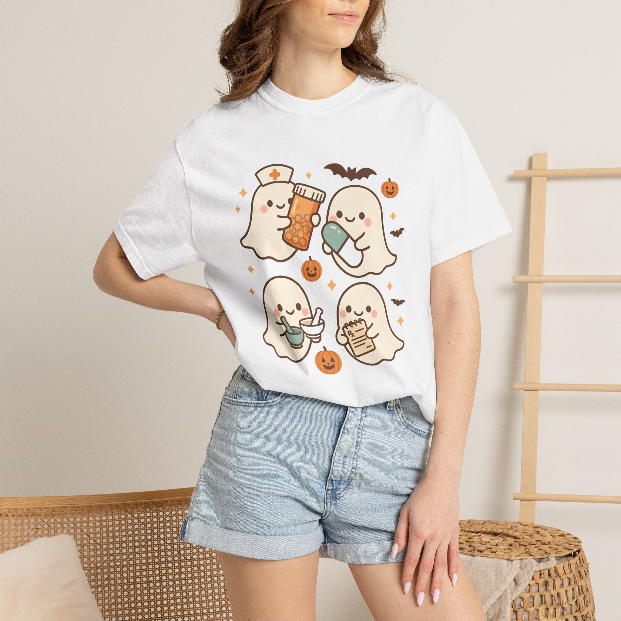 Phantom Nurse Shirt Nurses Festival Gift Women Chibi Tee Nurse T-Shirt Nursing Enthusiast Cute Tshirt Carnival Graphic Animated Gourd Tshirt