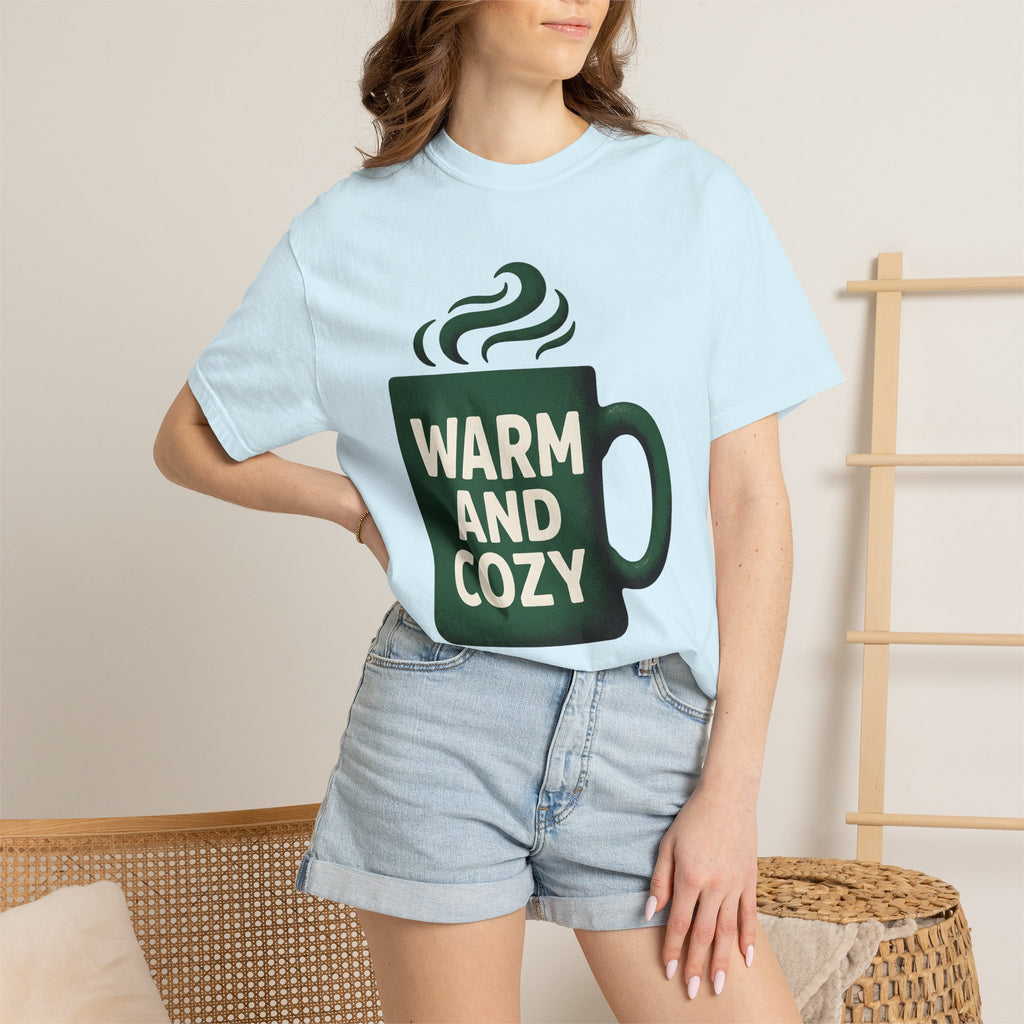 Tea Mug Shirt Christmas Latte Gift Women Farmhouse Tee Coffee Mug T-Shirt Xmas Fan Coffee Cup Tshirt Coffee Graphic Line Art Steam Tshirt