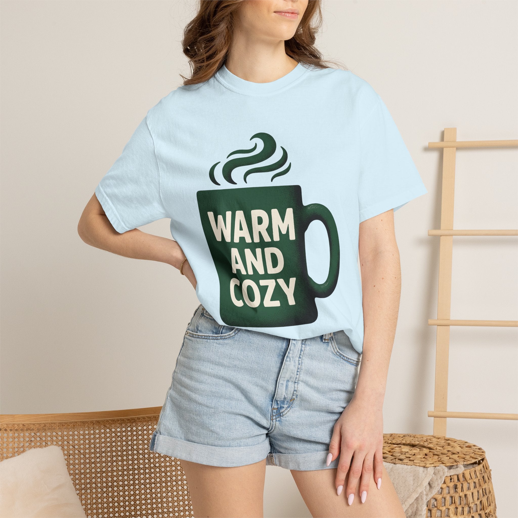Tea Mug Shirt Christmas Latte Gift Women Farmhouse Tee Coffee Mug T-Shirt Xmas Fan Coffee Cup Tshirt Coffee Graphic Line Art Steam Tshirt