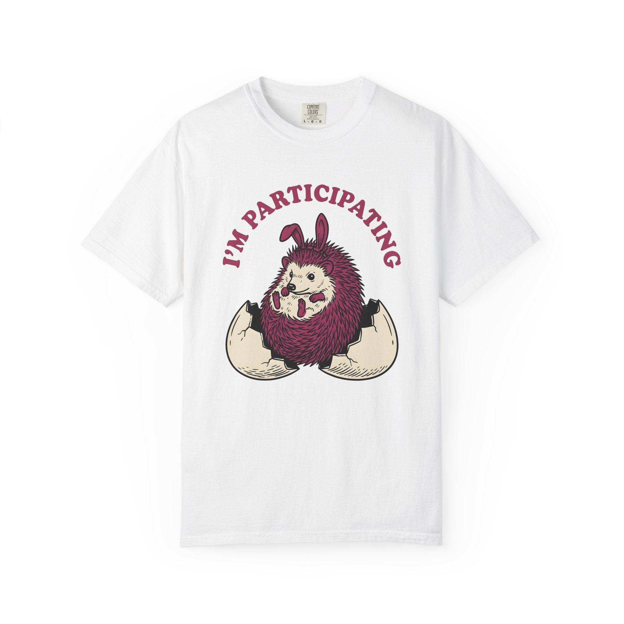 Hedgehog Egg Shirt Easter Animal Gift Women Cartoon Tee Quill T-Shirt Easter Fan Comic Tshirt Creature Graphic Hand Drawn Bunny Ears Tshirt