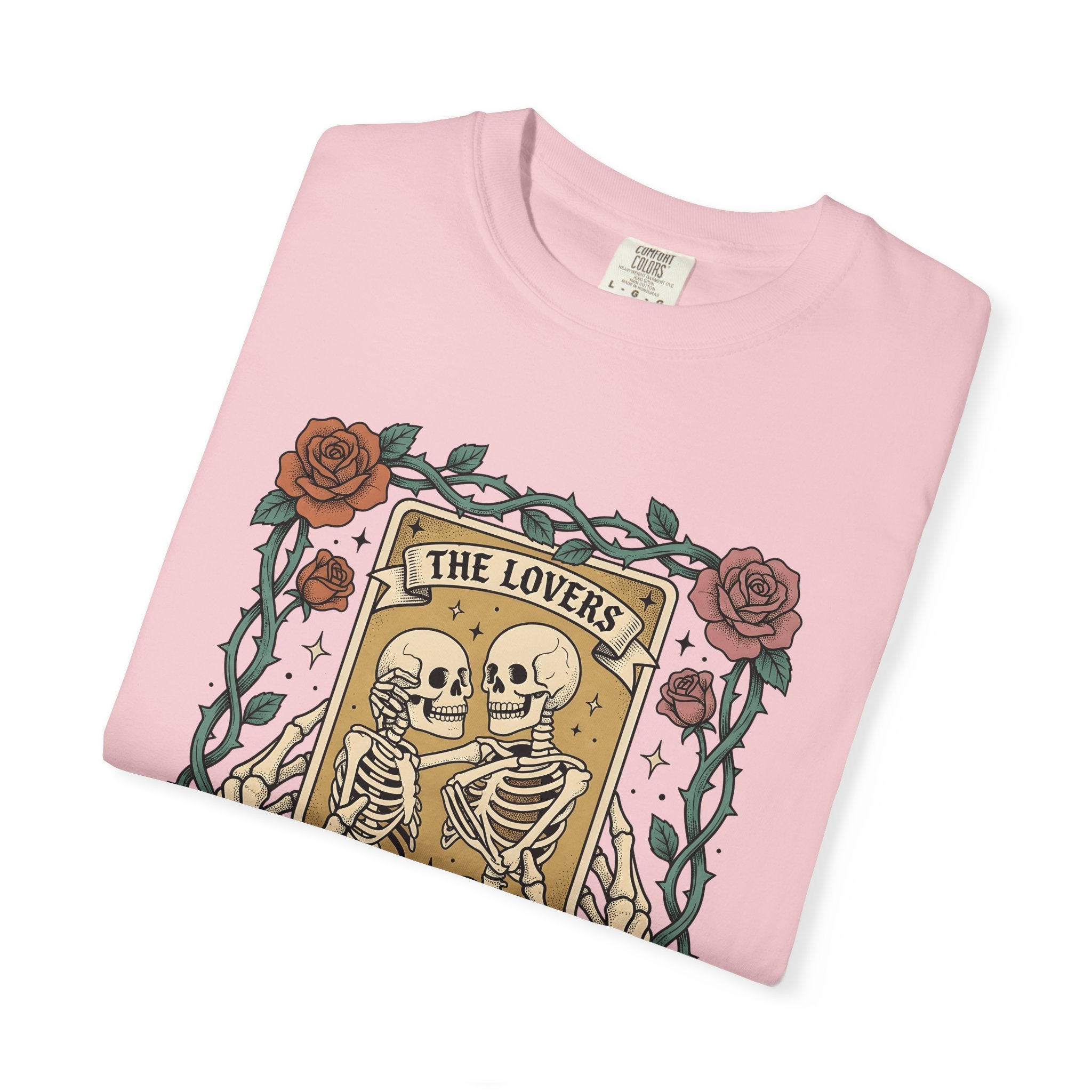Skeleton Couple Shirt St Valentines Day Gothic Gift Women Tattoo Tee T-Shirt Romance Fan Ink Tshirt Dark Graphic Vintage Roses Tshirt