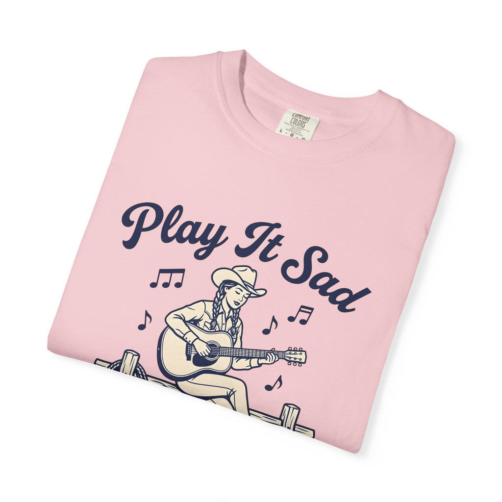Cowgirl Guitar Shirt Cowgirl Rustic Gift Women Line Drawing Tee Guitar T-Shirt Cowboy Fan Illustrated Tshirt Country Graphic Retro Musical