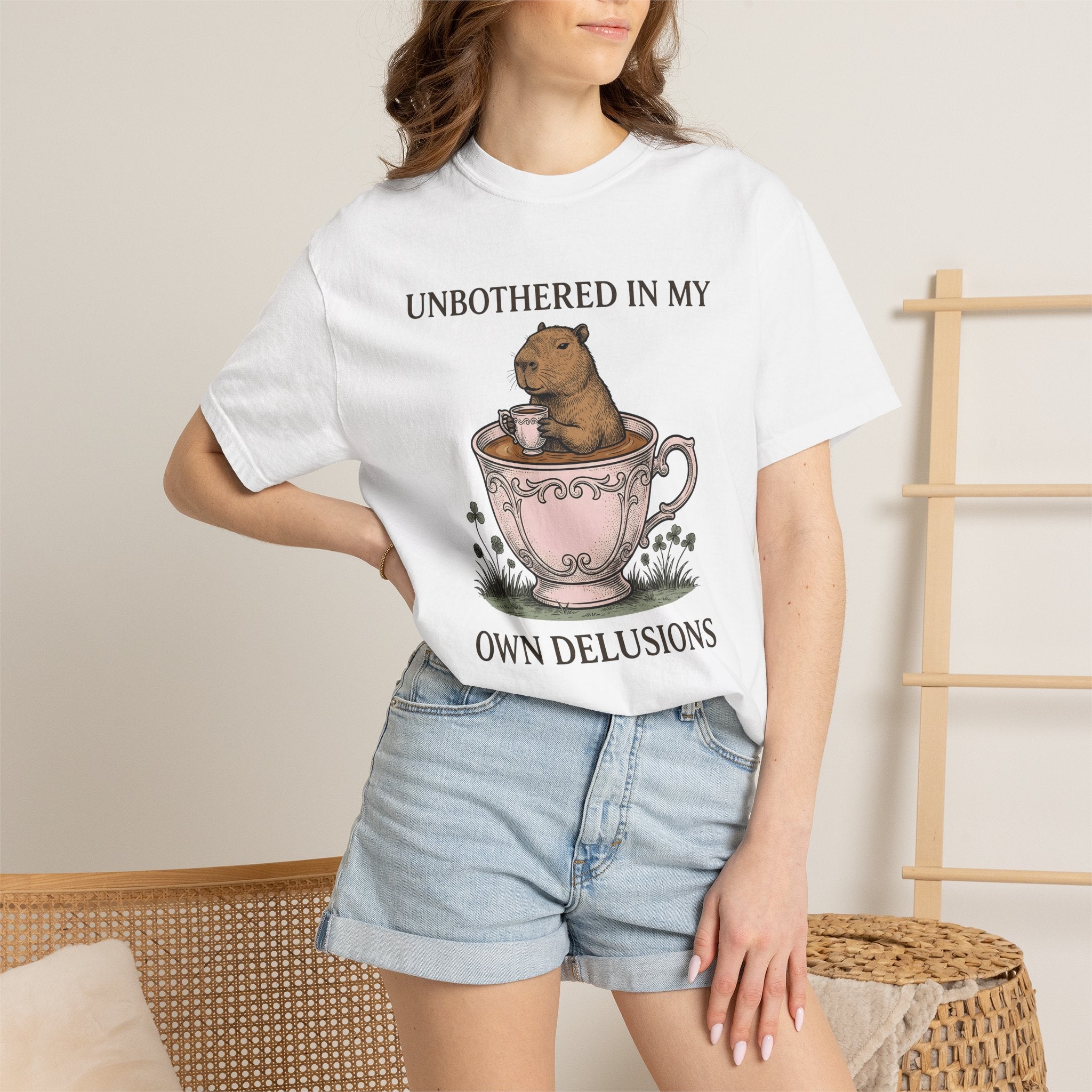 Capybara Cup Shirt Funny Pet Gift Women Retro Tee Mug T-Shirt Humor Fan Vintage Tshirt Animal Graphic Sketch Shamrock Tshirt