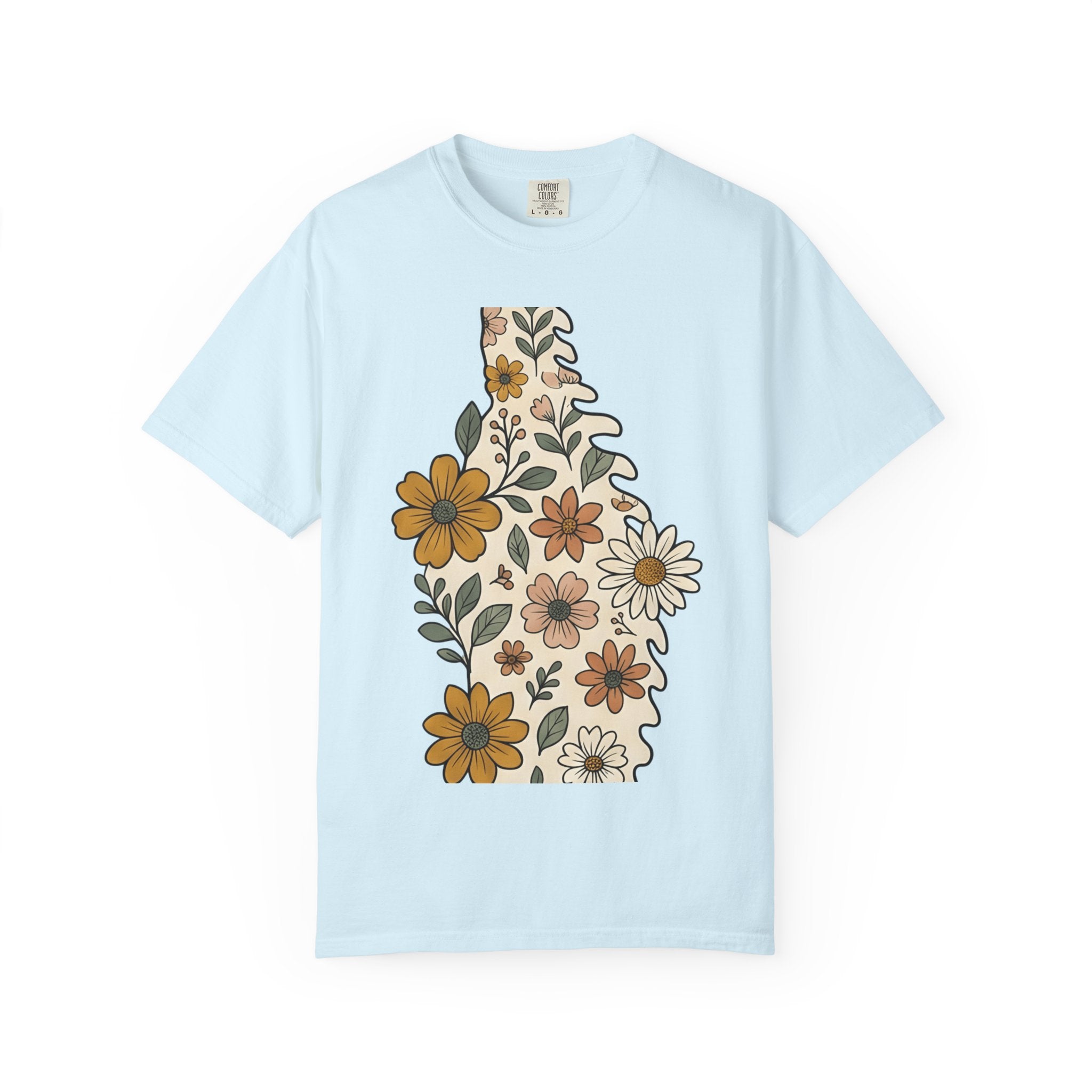 Bloom State Shape Shirt Boho Chic Wilderness Gift Women Rustic Tee Blossom T-Shirt Bohemian Enthusiast Country Tshirt Outdoor Graphic Folk