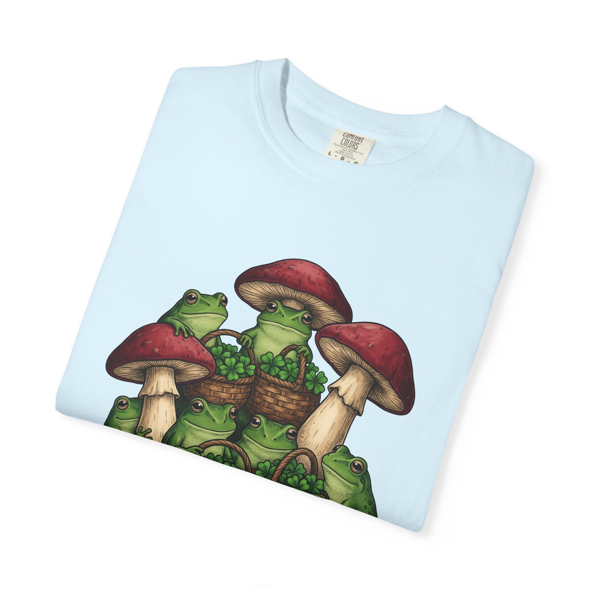 Frog Lucky Leaf Shirt St Patrick's Day Plants Gift Women Cartoon Tee Toad T-Shirt Luck Fan Comic Tshirt Floral Graphic Sketch Cap Mushroom