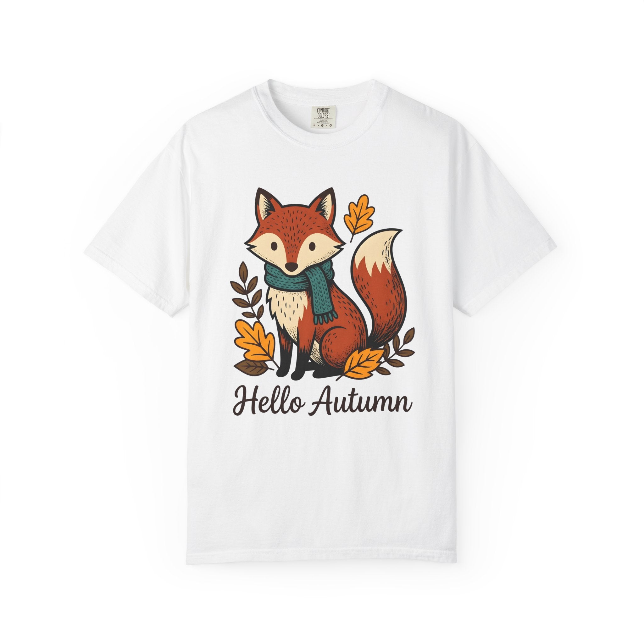 Fox Shirt Autumn Fauna Gift Women Adorable Tee Vixen T-Shirt Fall Fan Cute Tshirt Wildlife Graphic Doodle Maple Leaves Tshirt