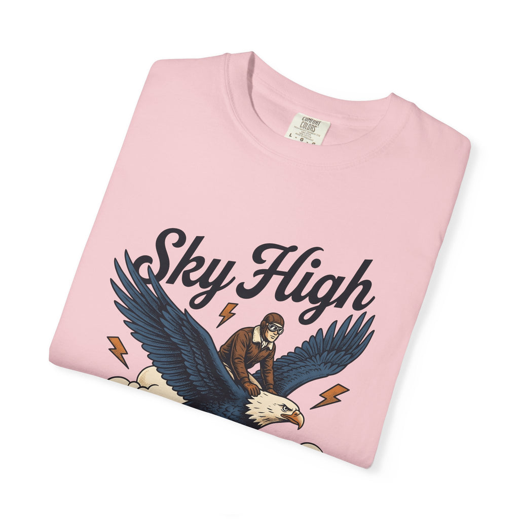 Flying Eagle Shirt Eagle Journey Gift Women Retro Tee Bald Eagle T-Shirt Eagle Fan Vintage Tshirt Travel Graphic Old School Cloudscape
