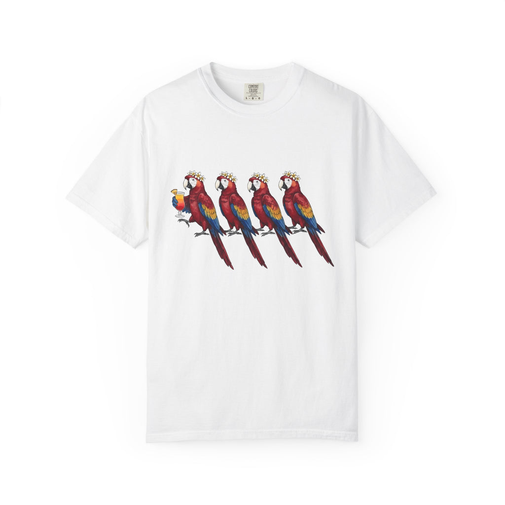Exotic Bird Shirt Animals Rainforest Gift Women Retro Tee Parrot T-Shirt Wildlife Fan Vintage Tshirt Jungle Graphic Ink Cocktail Glass