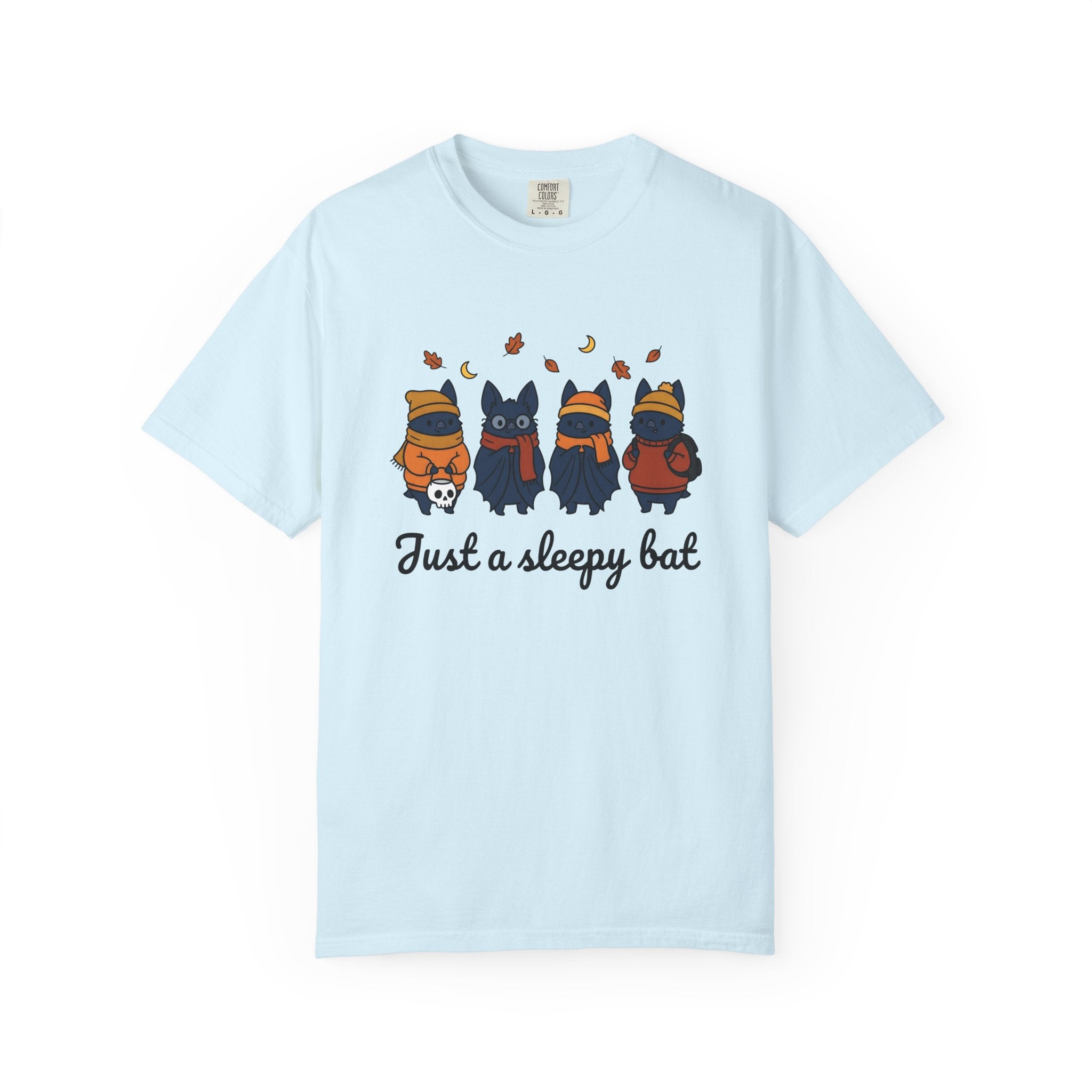 Adorable Bat Shirt Halloween Wildlife Gift Women Comic Tee Flying Fox T-Shirt Spooky Fan Cartoon Tshirt Animal Graphic Chibi Fall Foliage