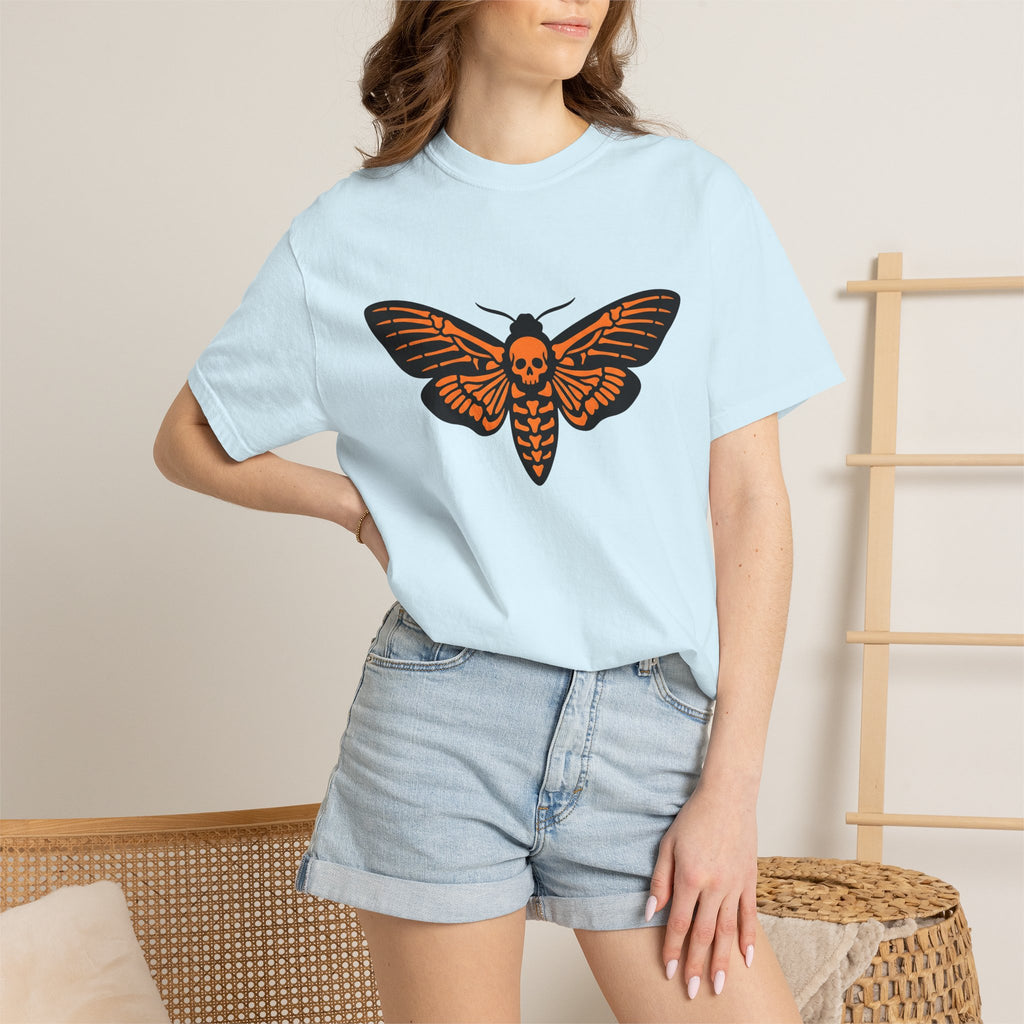 Death Moth Shirt Halloween Gothic Gift Women Bold Graphic Tee Moth T-Shirt Horror Fan Dark Art Tshirt Gothic Graphic Skull Tshirt