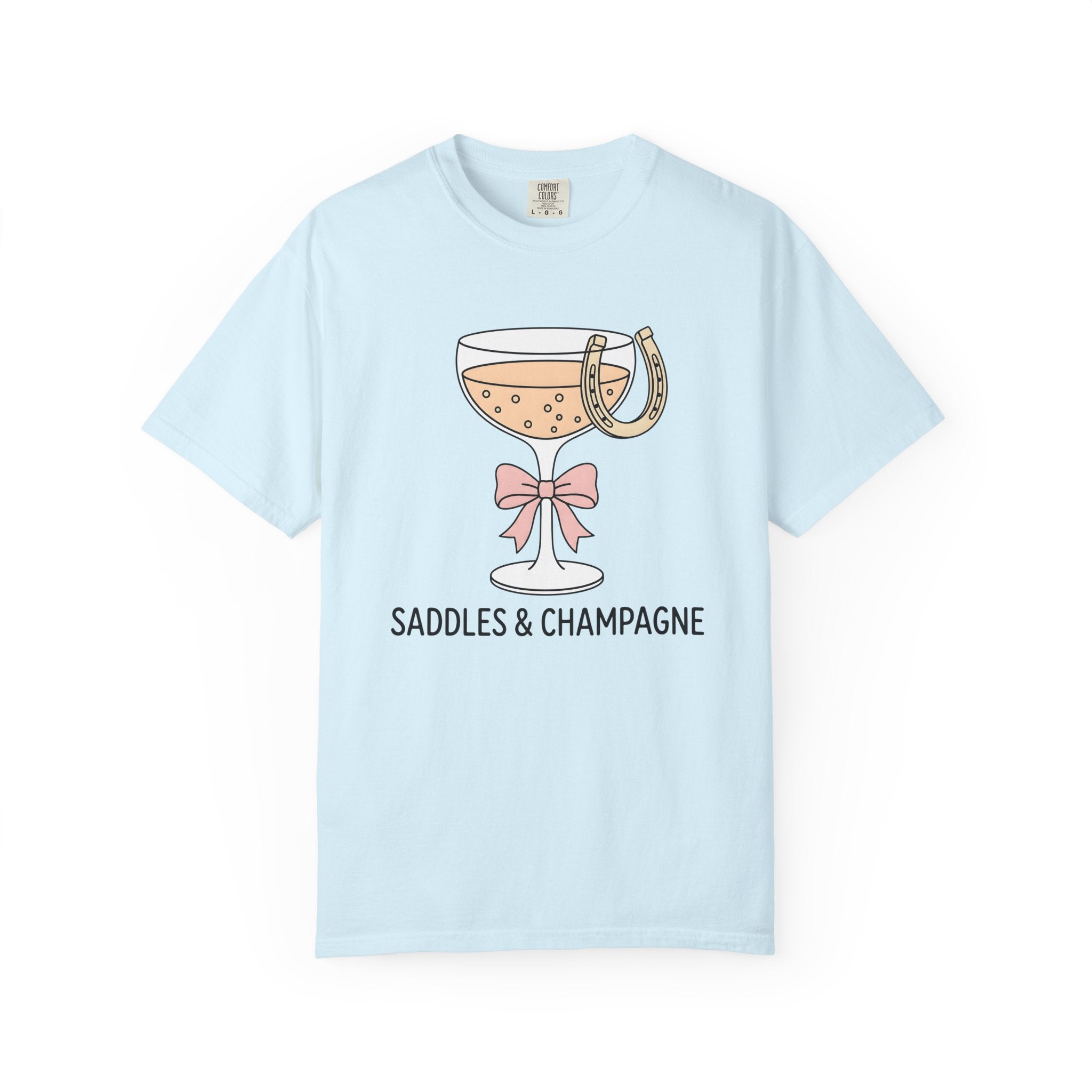 Champagne Glass Shirt Cowgirl Western Gift Women Minimal Tee Flute T-Shirt Rodeo Fan Simple Tshirt Country Graphic Hand Drawn Horseshoe