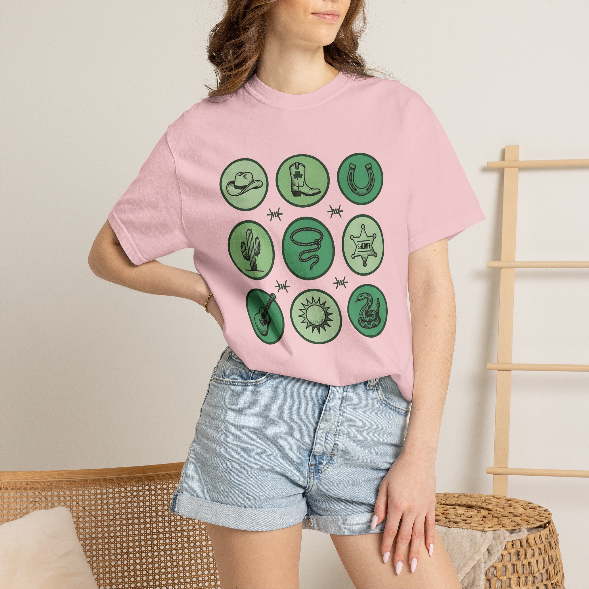 Cowboy Emblems Shirt St Patrick's Day Ranch Gift Women Rustic Tee Western Logo T-Shirt Irish Fan Country Charm Tshirt Farmhouse Graphic
