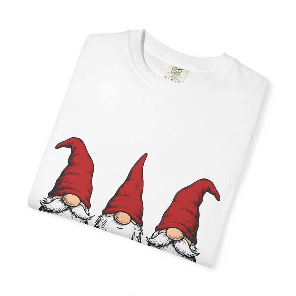 Gnome Collection Shirt Christmas Celebration Gift Women Cartoon Tee Dwarf T-Shirt Noel Fan Caricature Tshirt Party Graphic Sketch Crimson