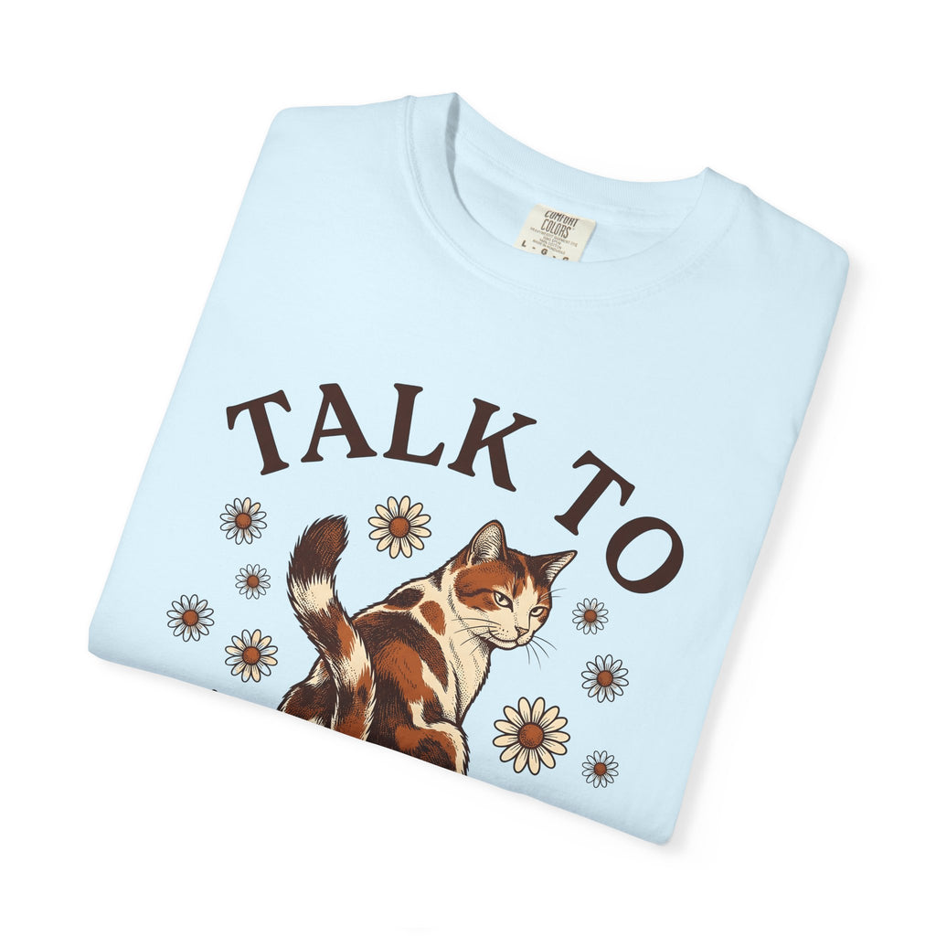 Calico Cat Shirt Cat Plants Gift Women Classic Tee Kitty T-Shirt Cat Fan Vintage Tshirt Floral Graphic Doodle Daisy Petals Tshirt